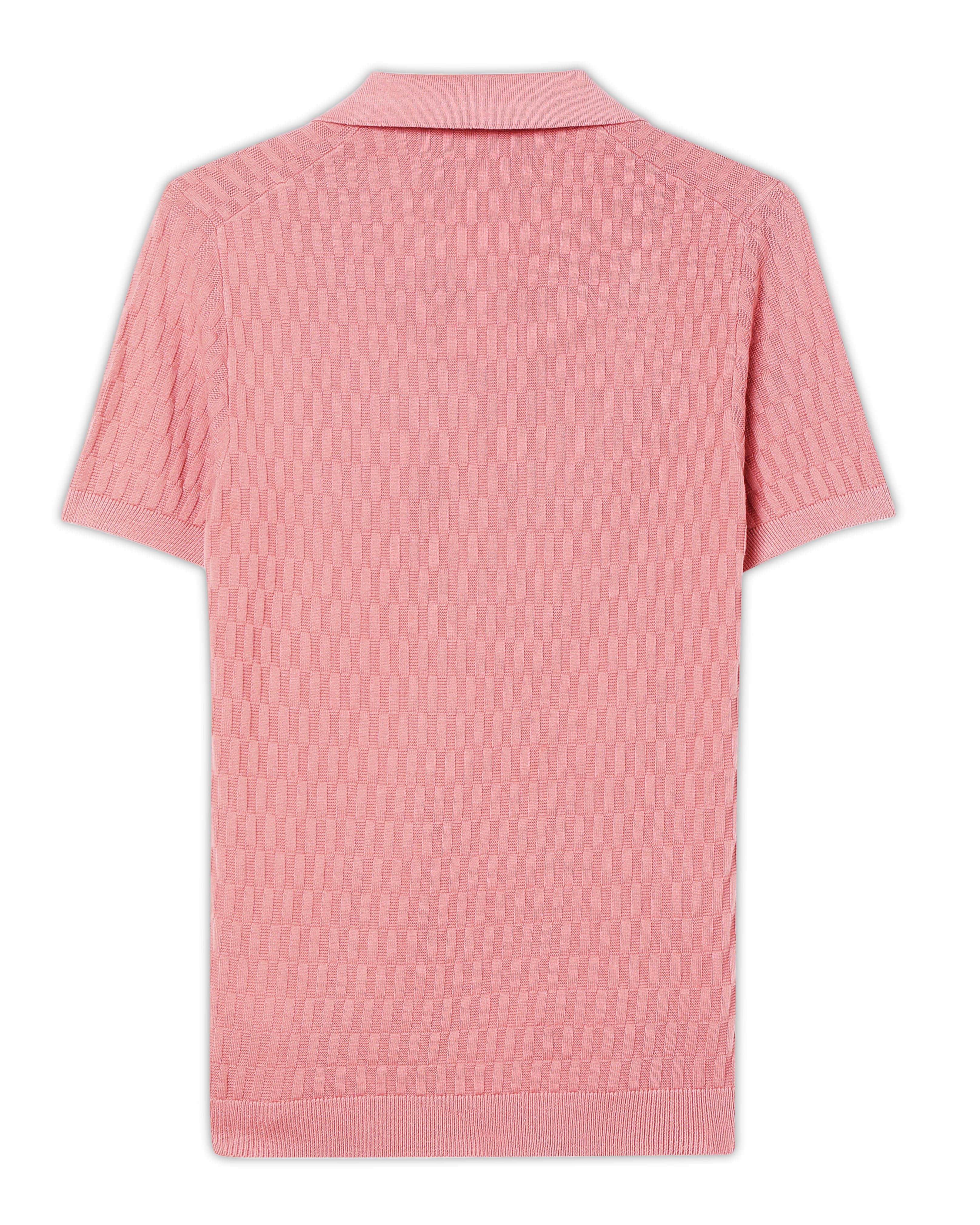 Clay Pink Brickline V-Polo - 100% Cotton - II