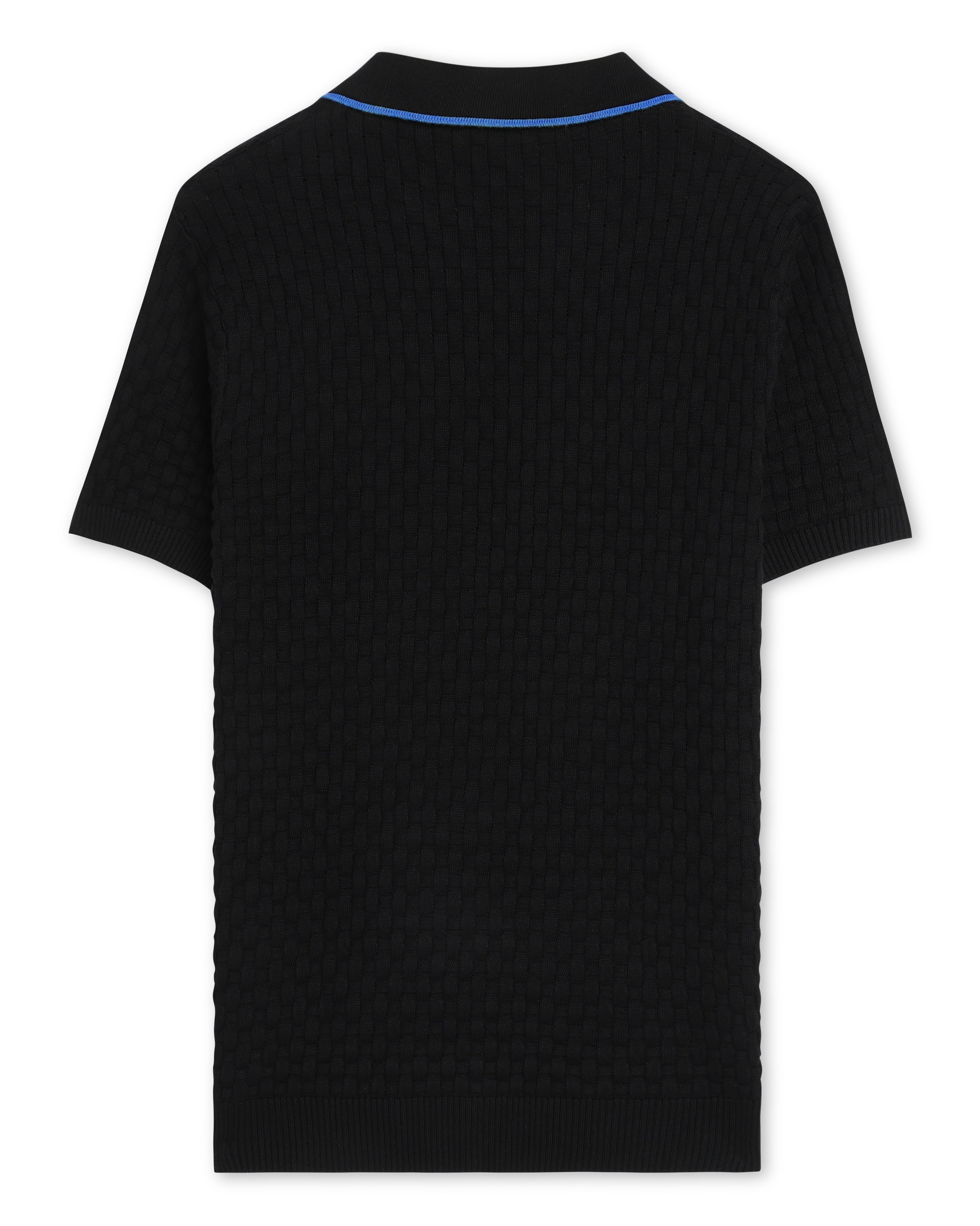 Electric Blue Piping Basket V-Polo - 100% Cotton - II