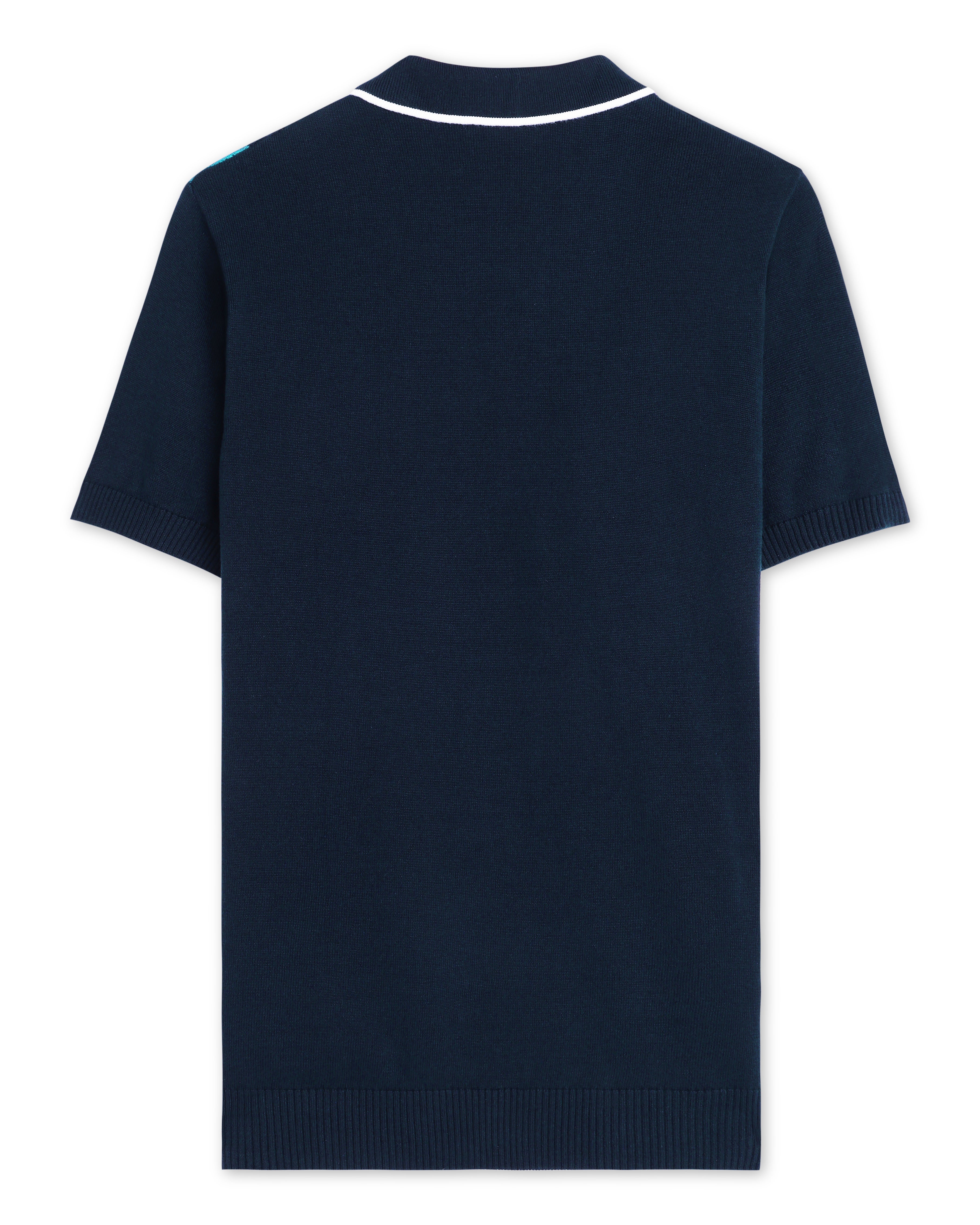 Midnight Blue Pixel Stripe B-Polo - 100% Cotton - II