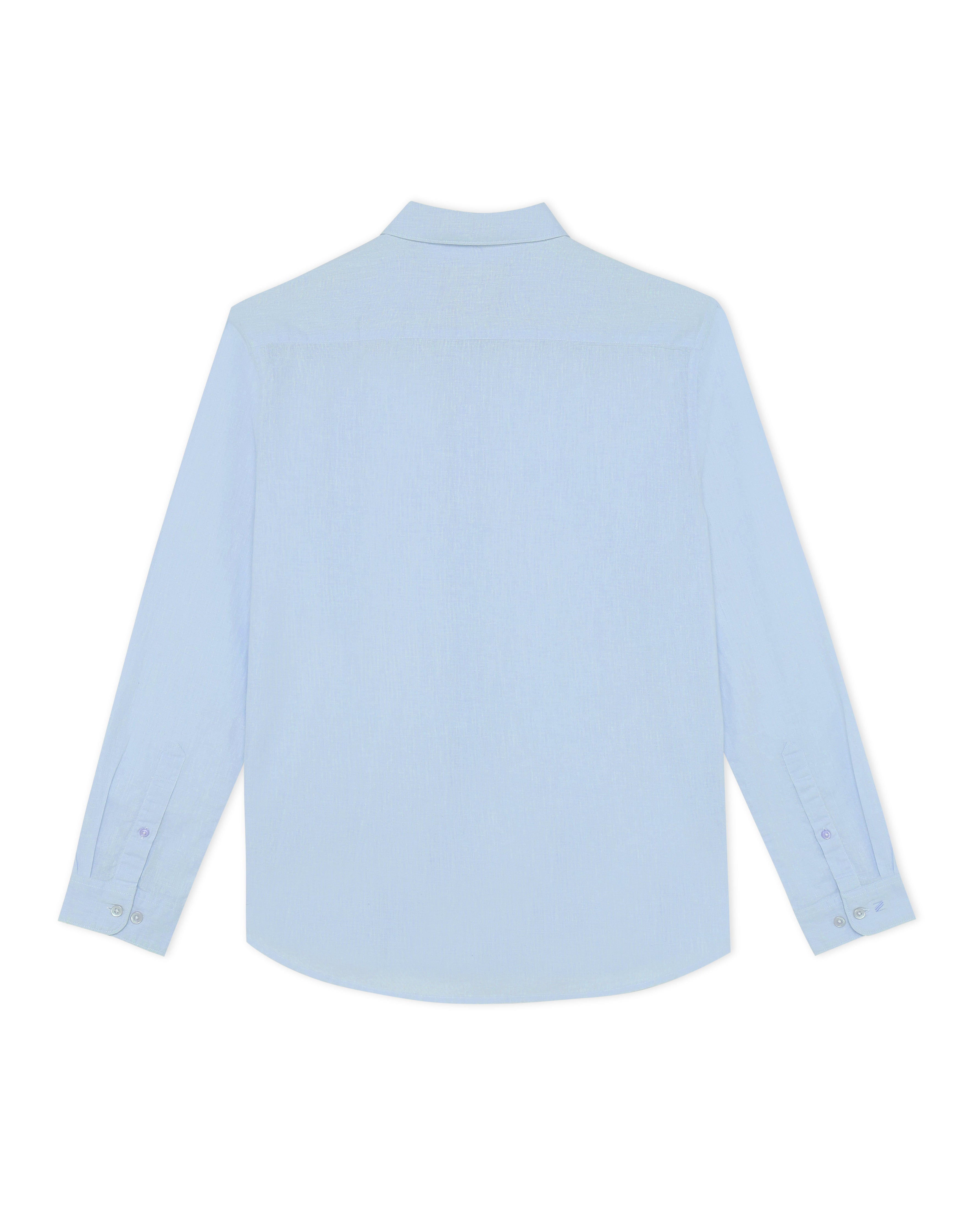 Ice Blue Breeze Linen Blend Shirt