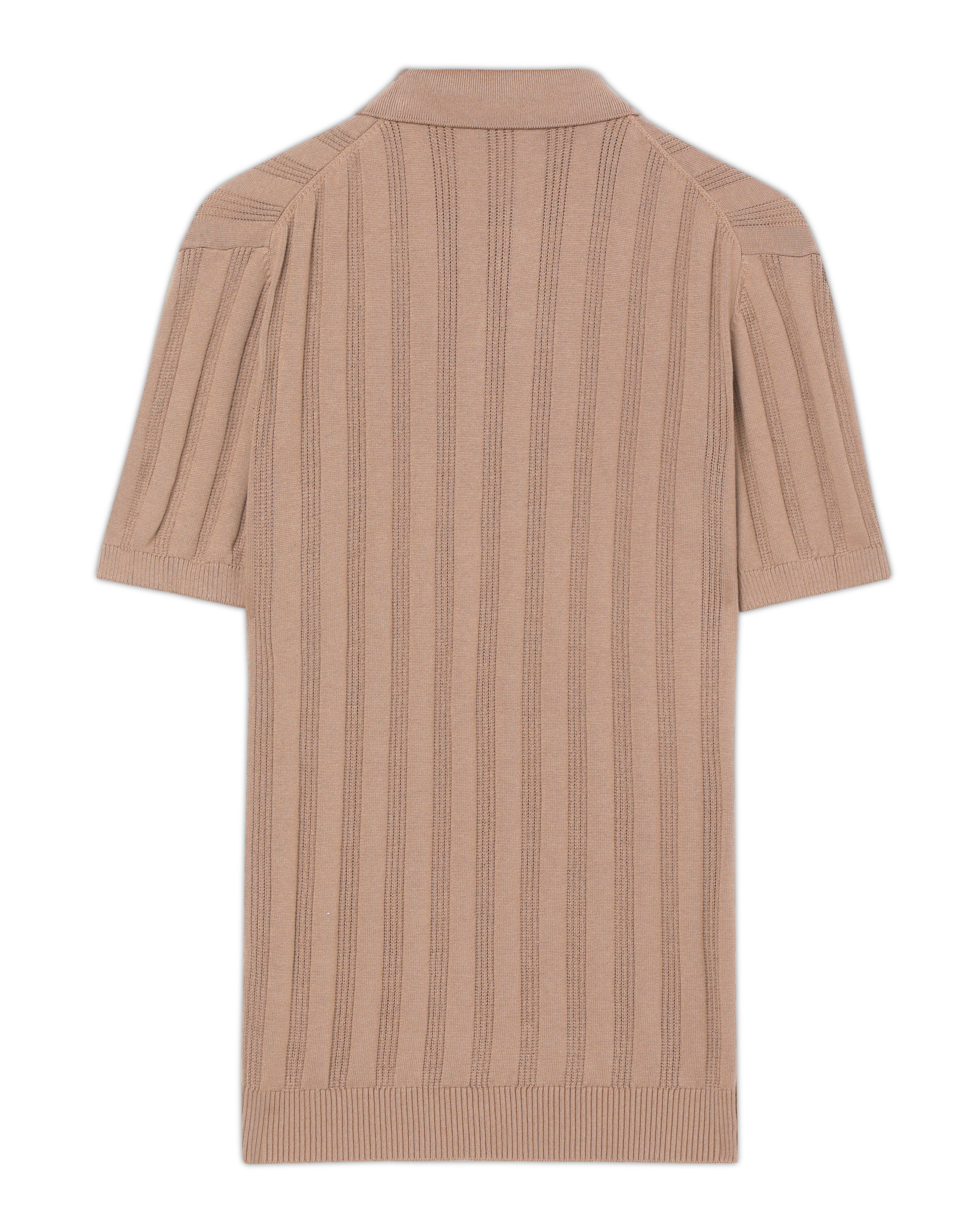 Warm Tan Linear B-Polo - 100% Cotton - II