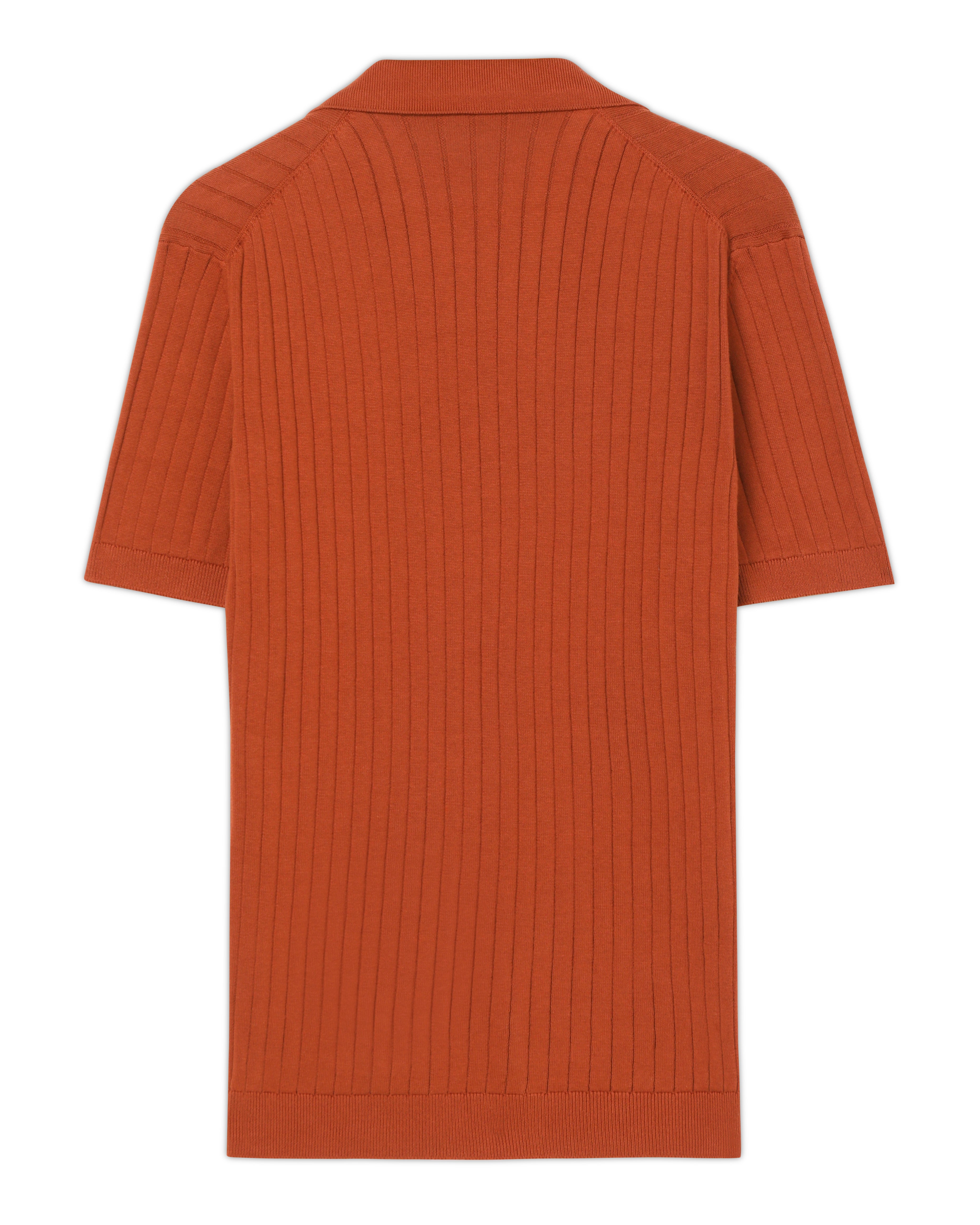 Burnt Ochre Drop Needle V-Polo