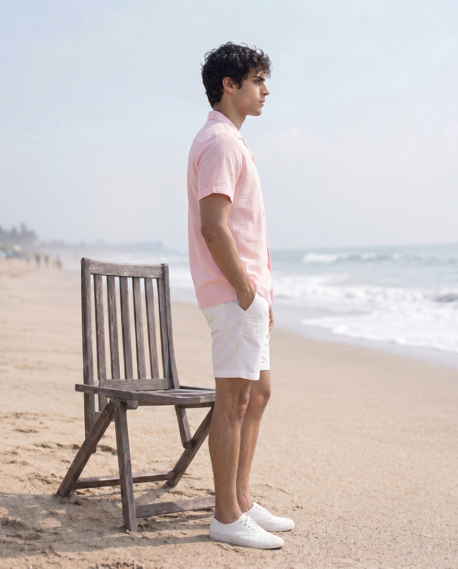 Pale Pink H/S Double-Cloth Cuban Shirt