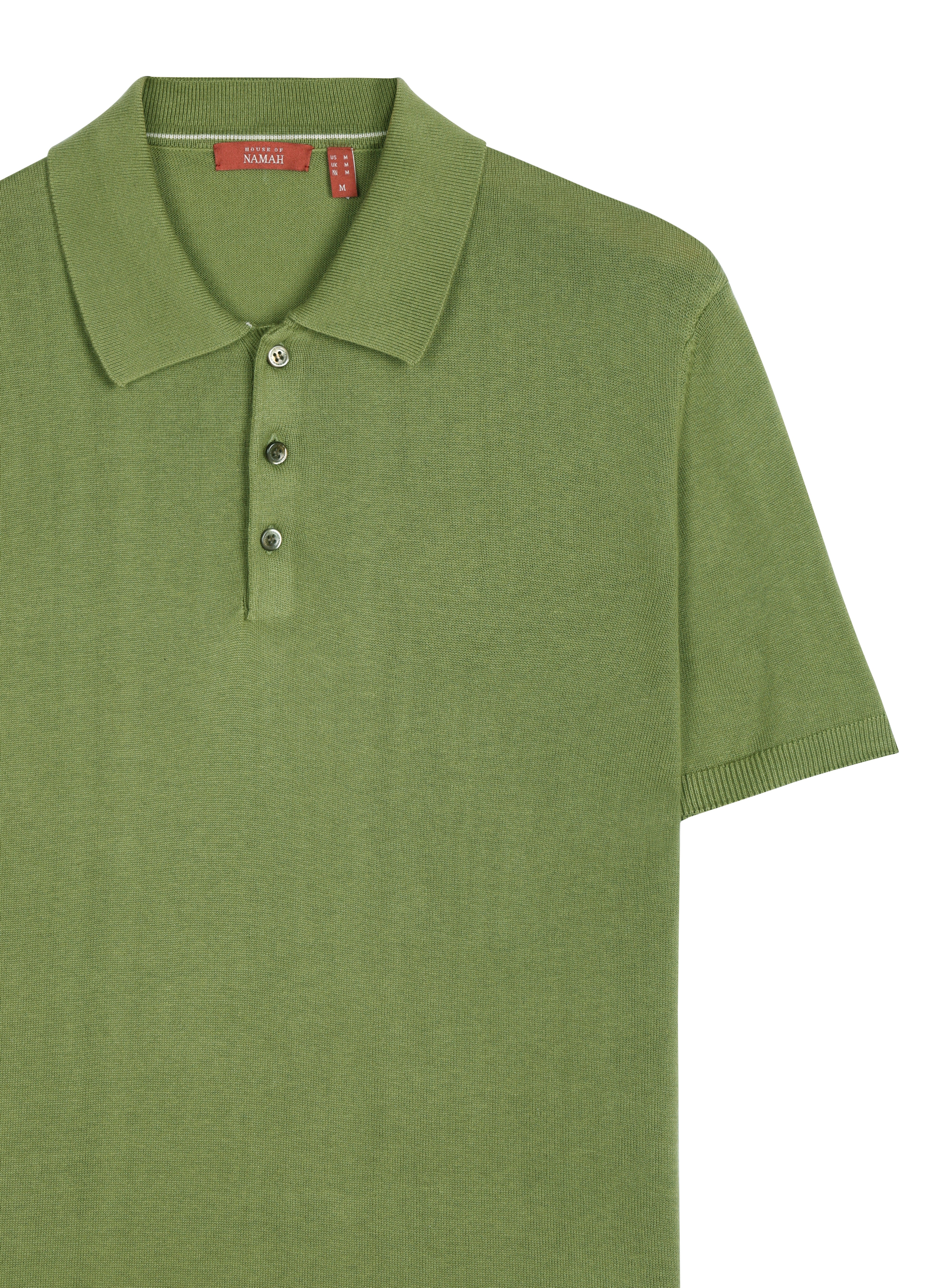 GRASS GREEN COTTON-BAMBOO SIGNATURE POLO T-SHIRT