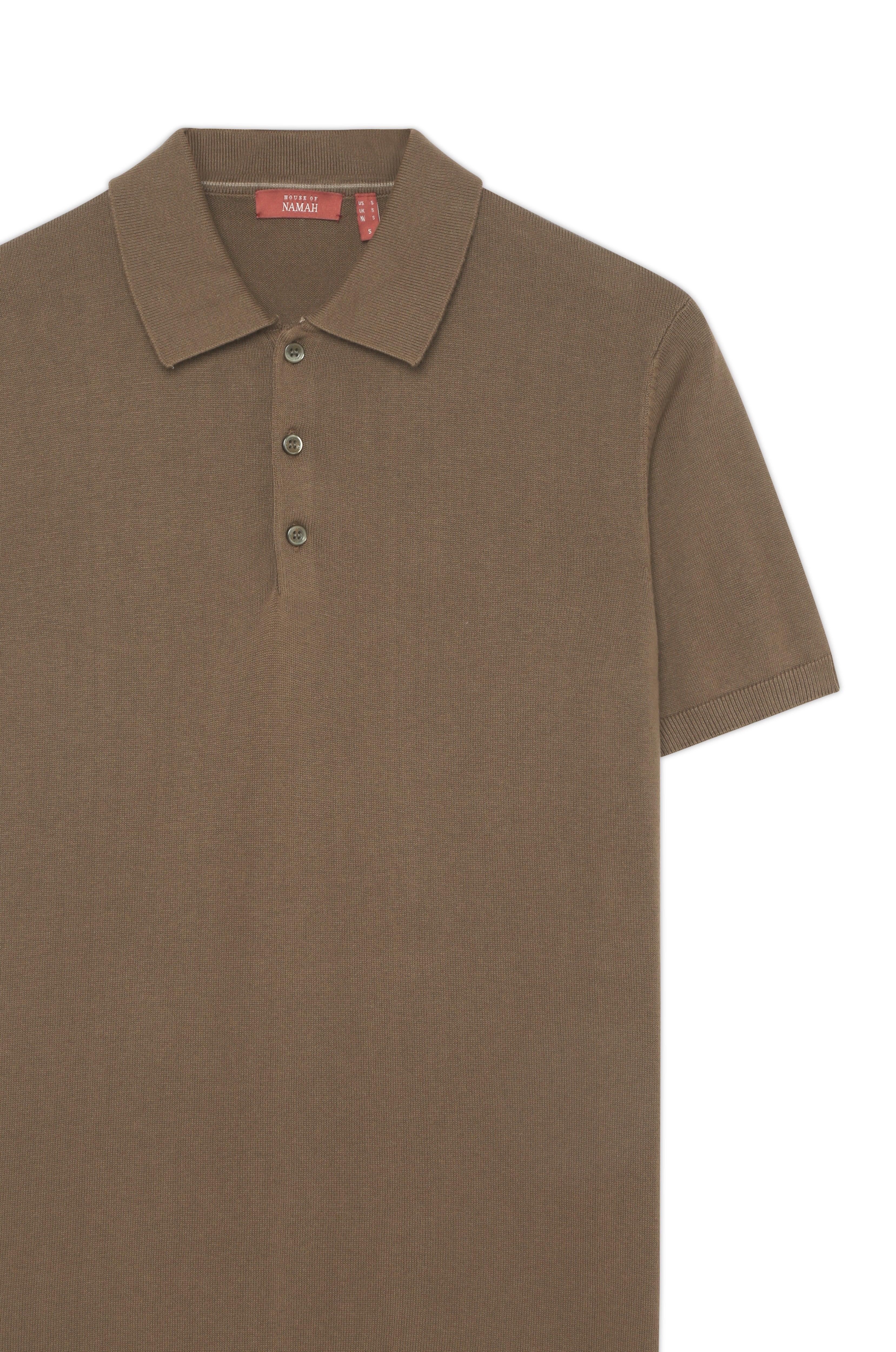 COCOA BROWN COTTON-BAMBOO SIGNATURE POLO T-SHIRT