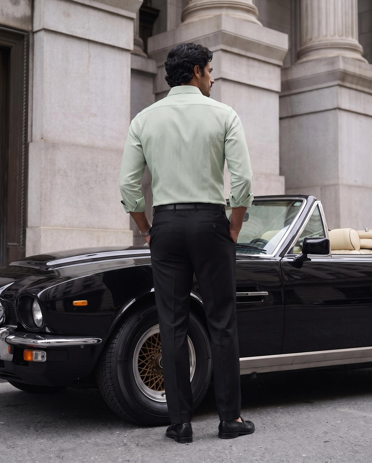 Soft Sage Honeycomb Weave Shirt