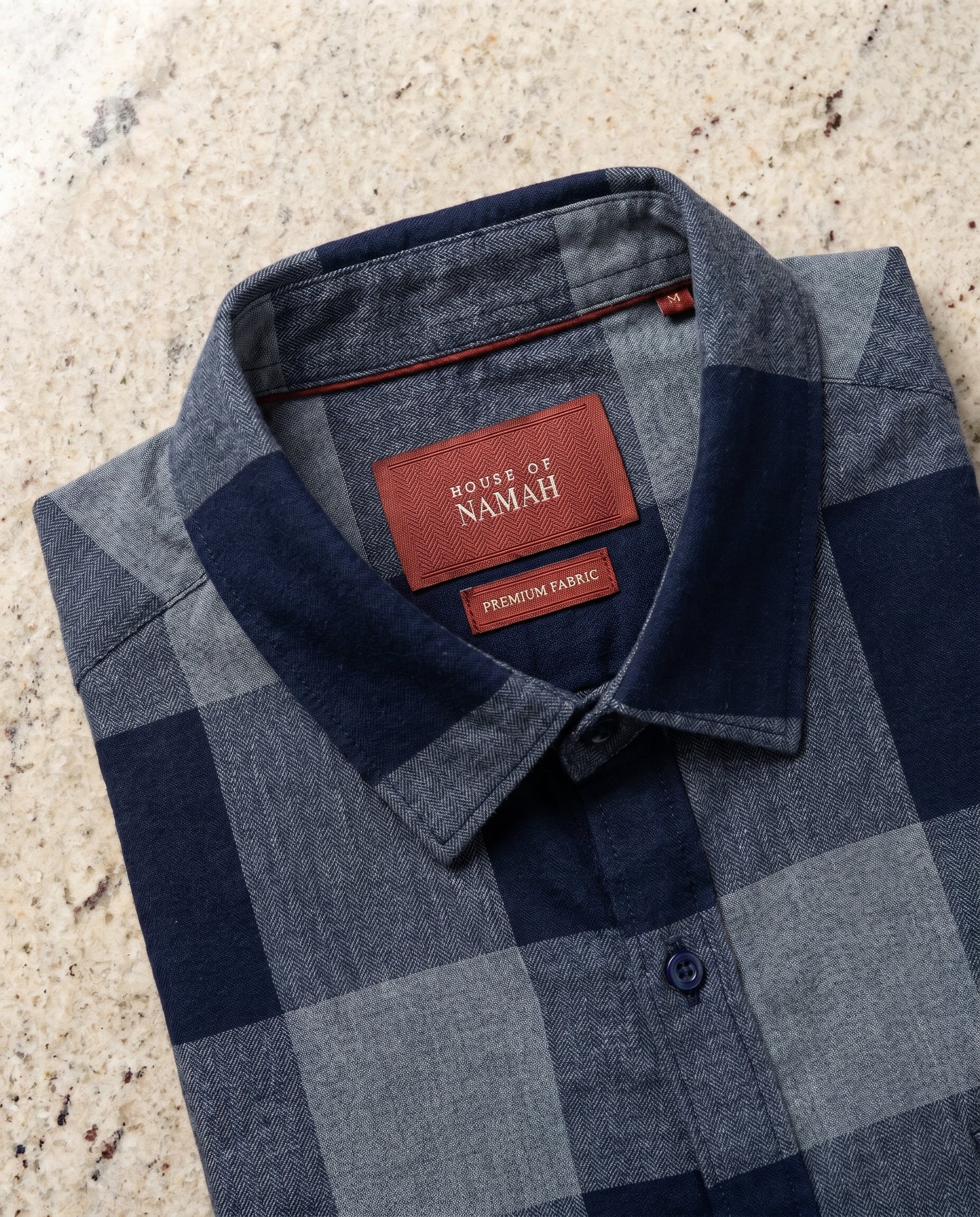 Midnight Blue Block Checks Flannel Shirt