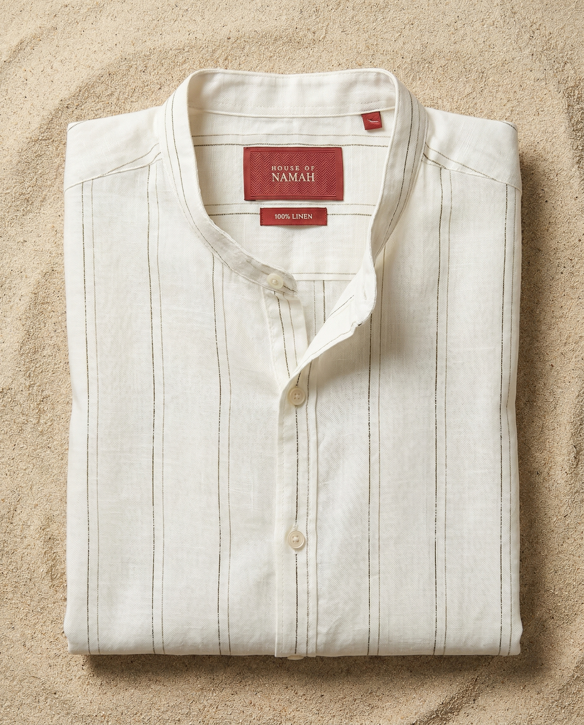 Soft White 100% Linen Striped Shirt