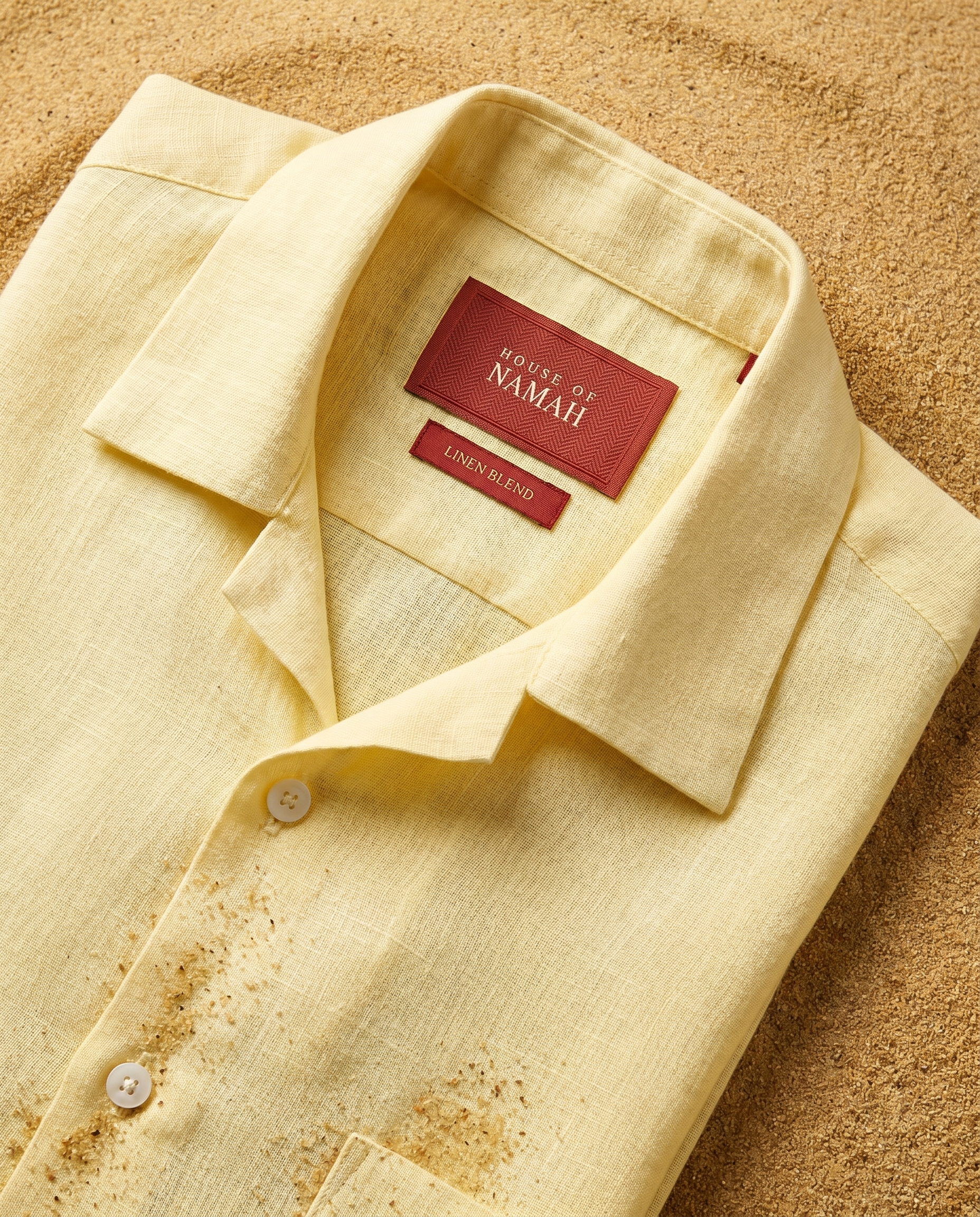 Butter Yellow Cuban Collar Shirt