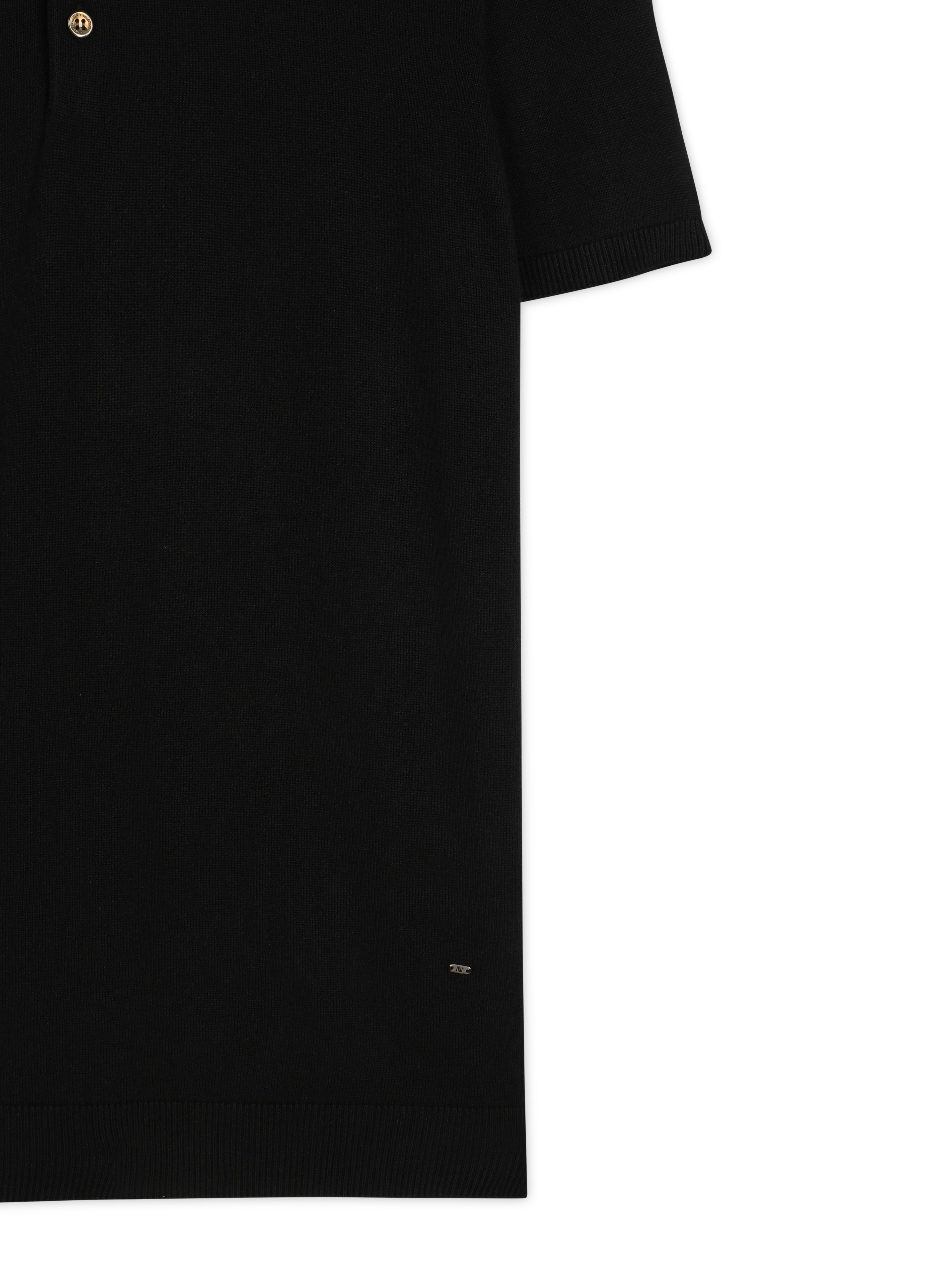 INK BLACK COTTON-BAMBOO SIGNATURE POLO T-SHIRT