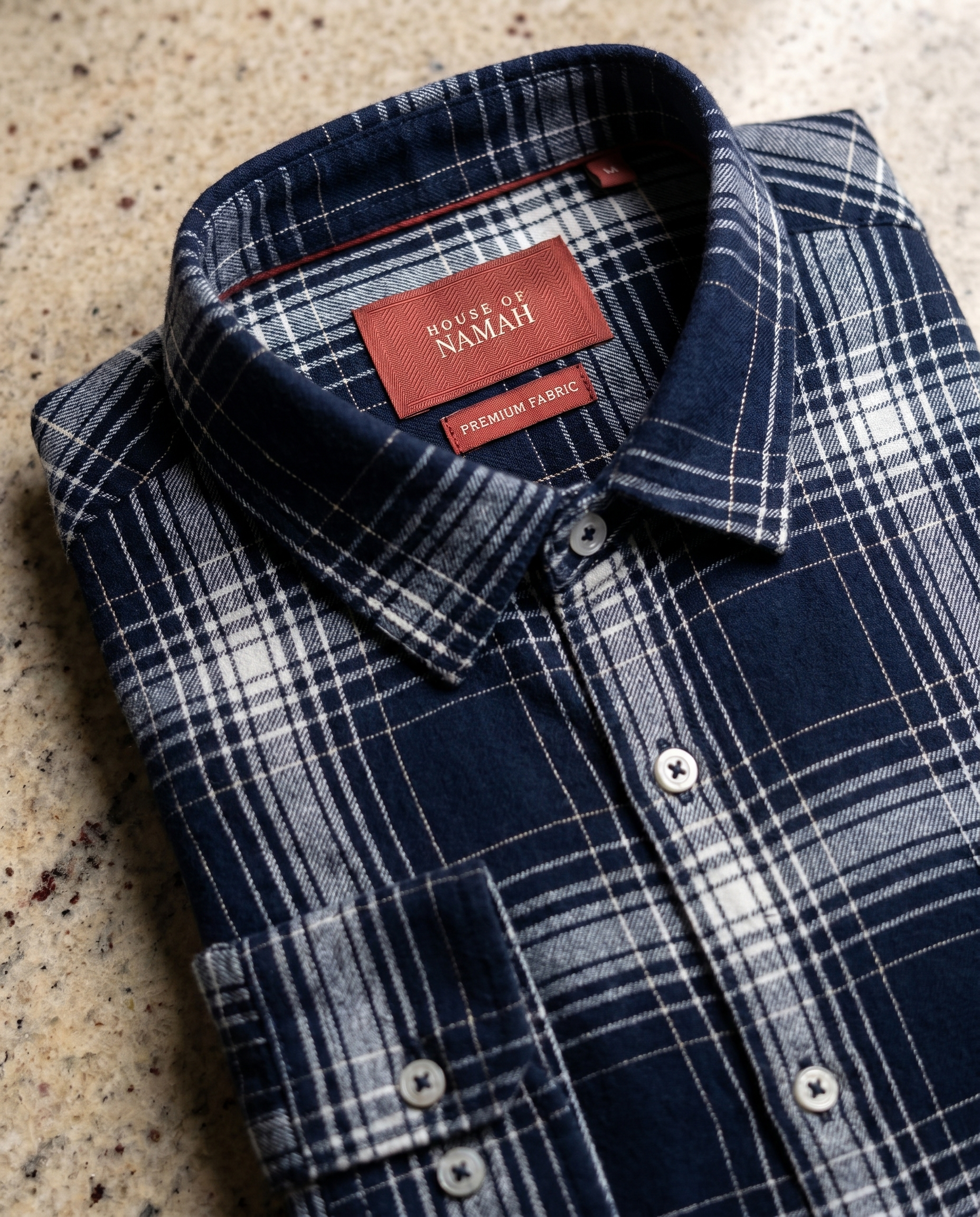 Midnight Blue Windowpane Grid Checks Shirt