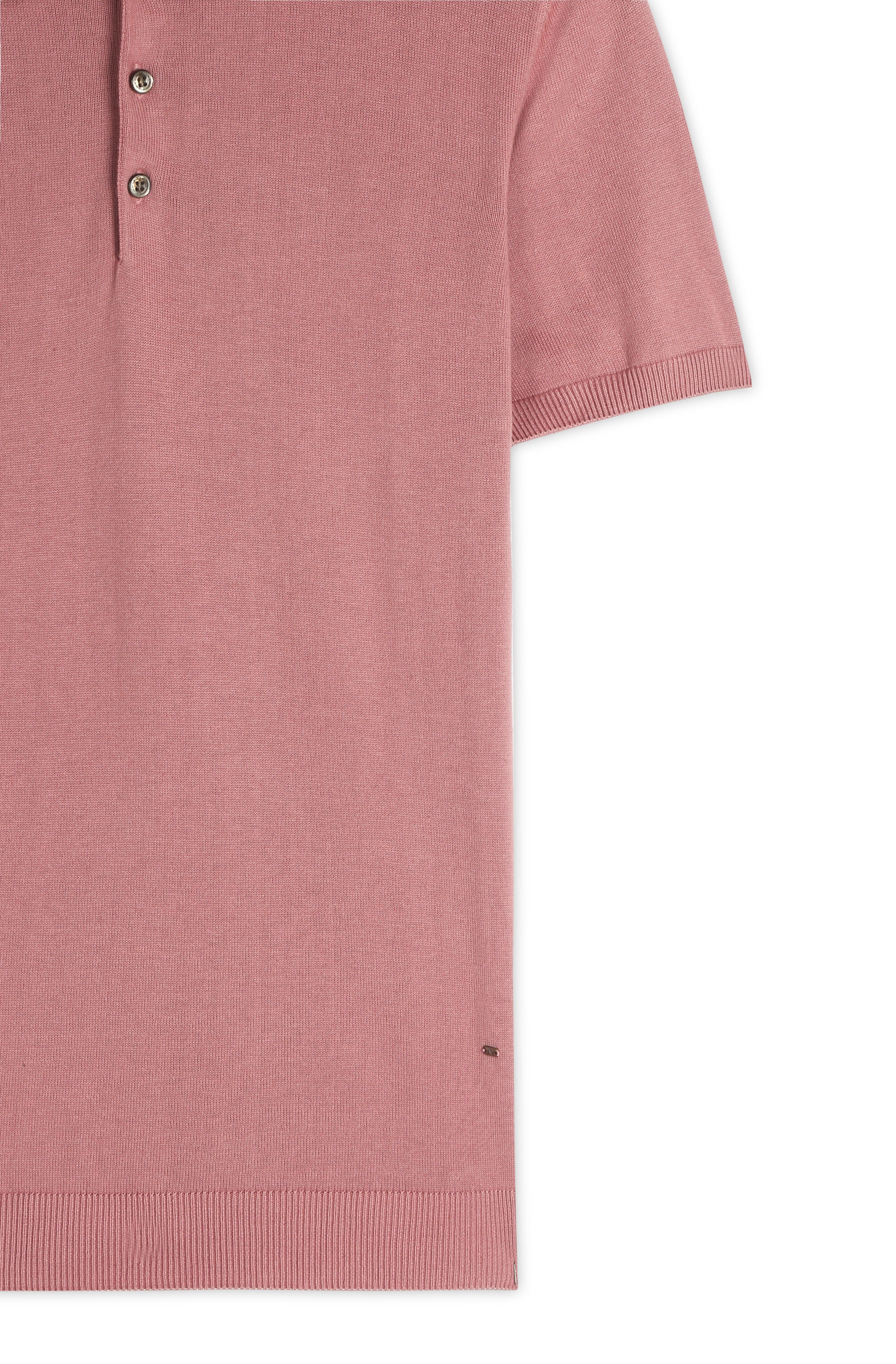 CLAY PINK COTTON-BAMBOO SIGNATURE POLO T-SHIRT