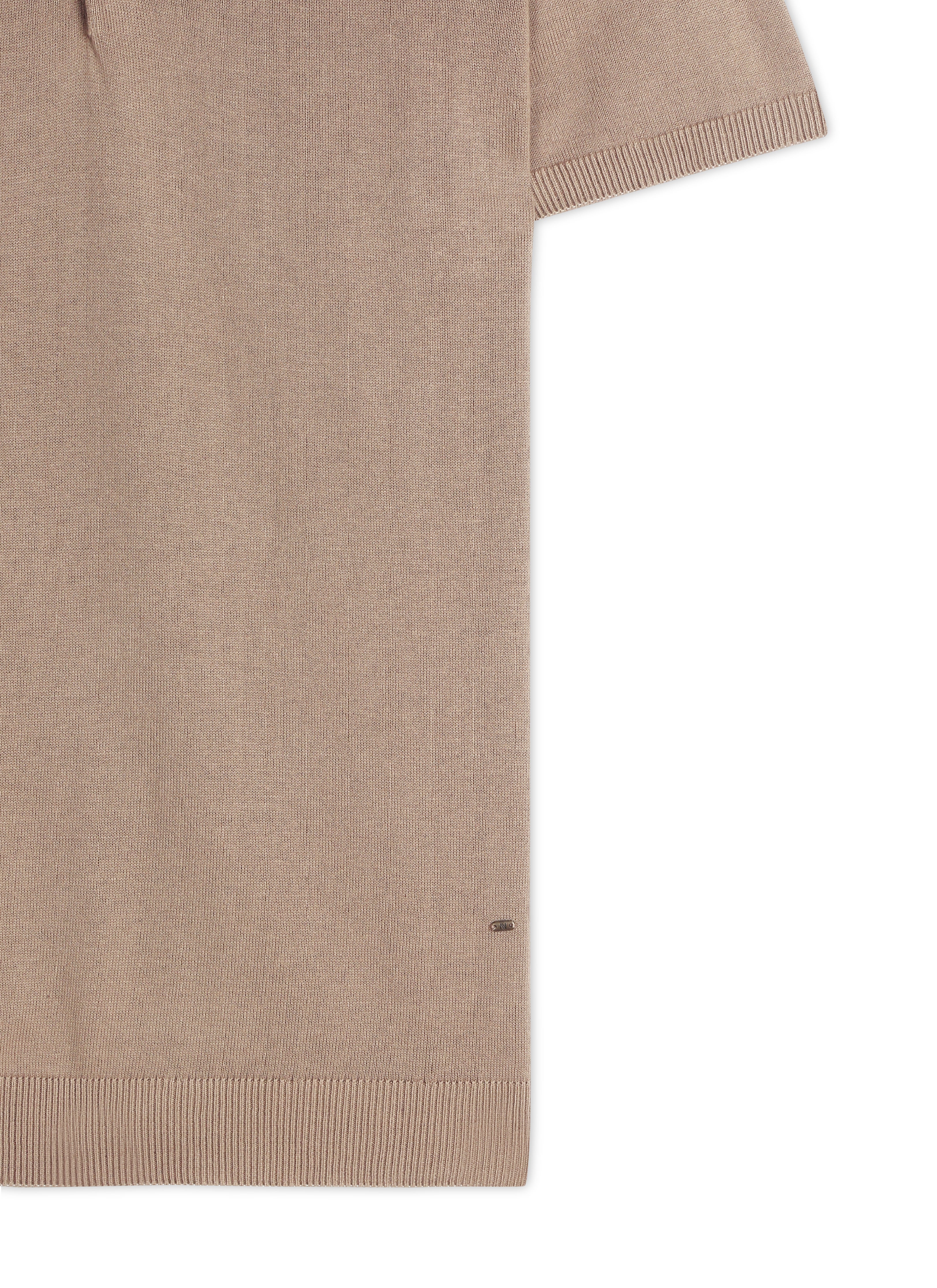WARM TAN COTTON-BAMBOO SIGNATURE POLO T-SHIRT