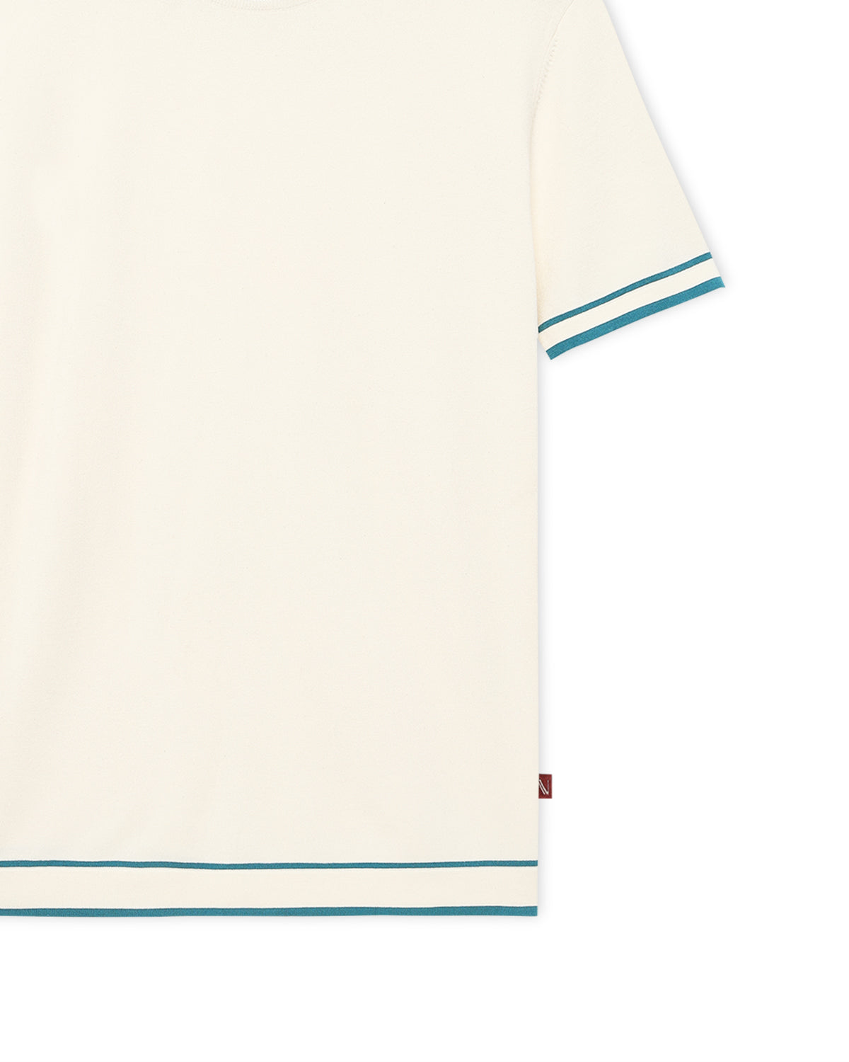 Soft White Contrast Neck T-Shirt