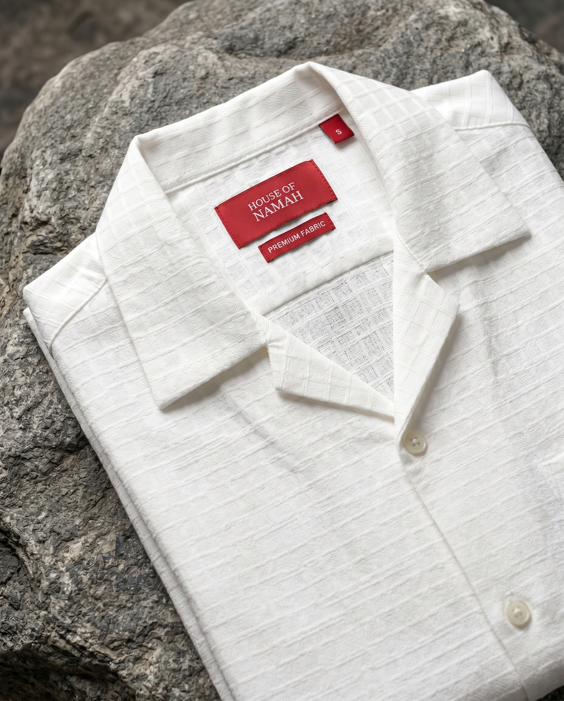 Soft White Dobby Micro Grid Shirt