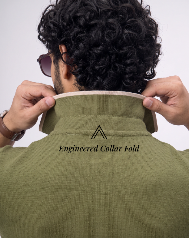 Olive Green Pixel Stripe B-Polo