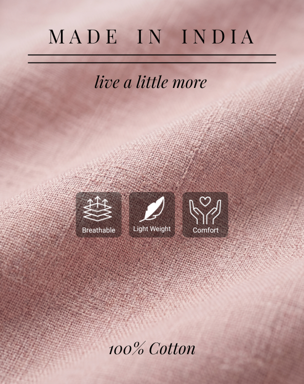 Muted Mauve Double Pocket Linen Blend Shirt