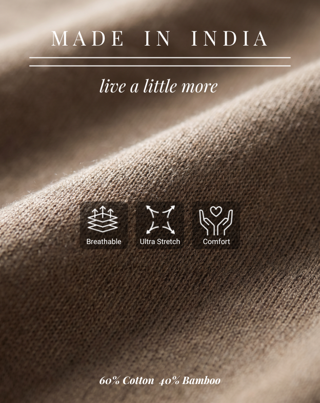 Warm Tan Cotton-Bamboo U-Neck Polo