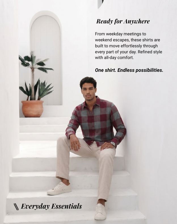 Maroon Block Checks Flannel Shirt