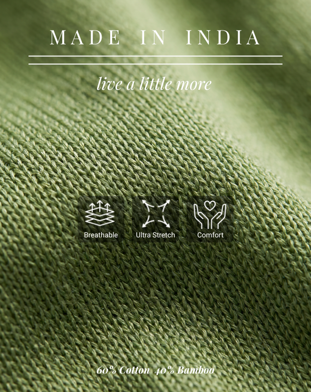 Grass Green Cotton-Bamboo U-Neck Polo