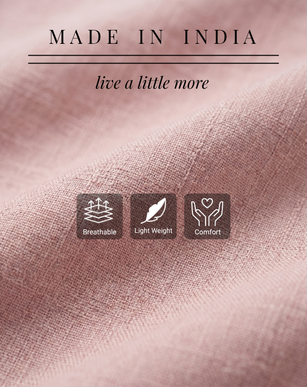 Muted Rose Double Pocket Linen Blend Shirt