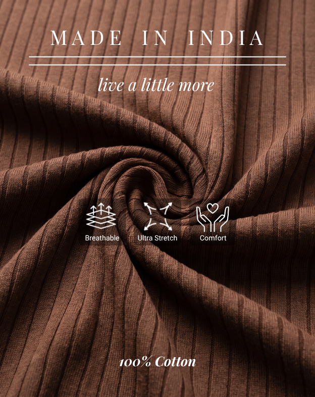 Cocoa Brown Drop Needle V-Polo