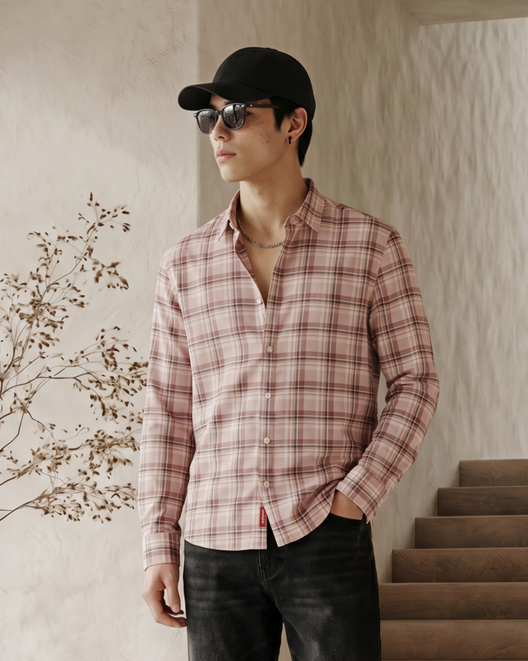 Clay Pink Checks Shirt