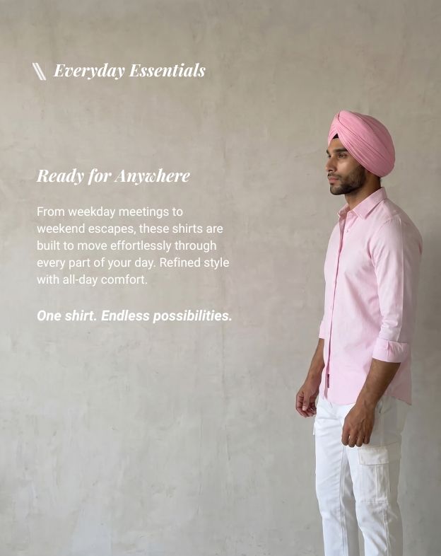 Light Pink 100% Cotton Oxford Chambray Shirt