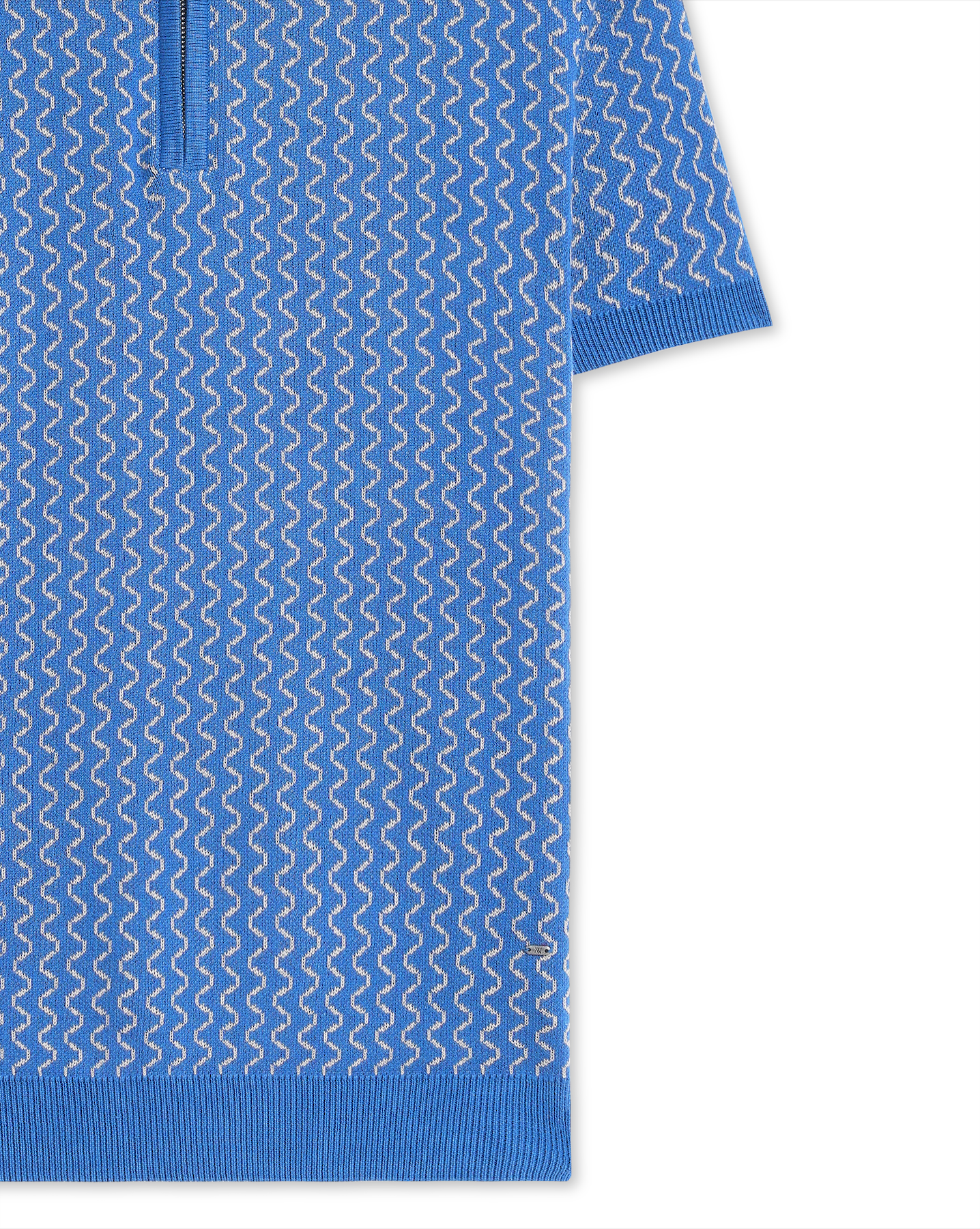 Denim Blue Waveline Z-Polo - 100% Cotton - II
