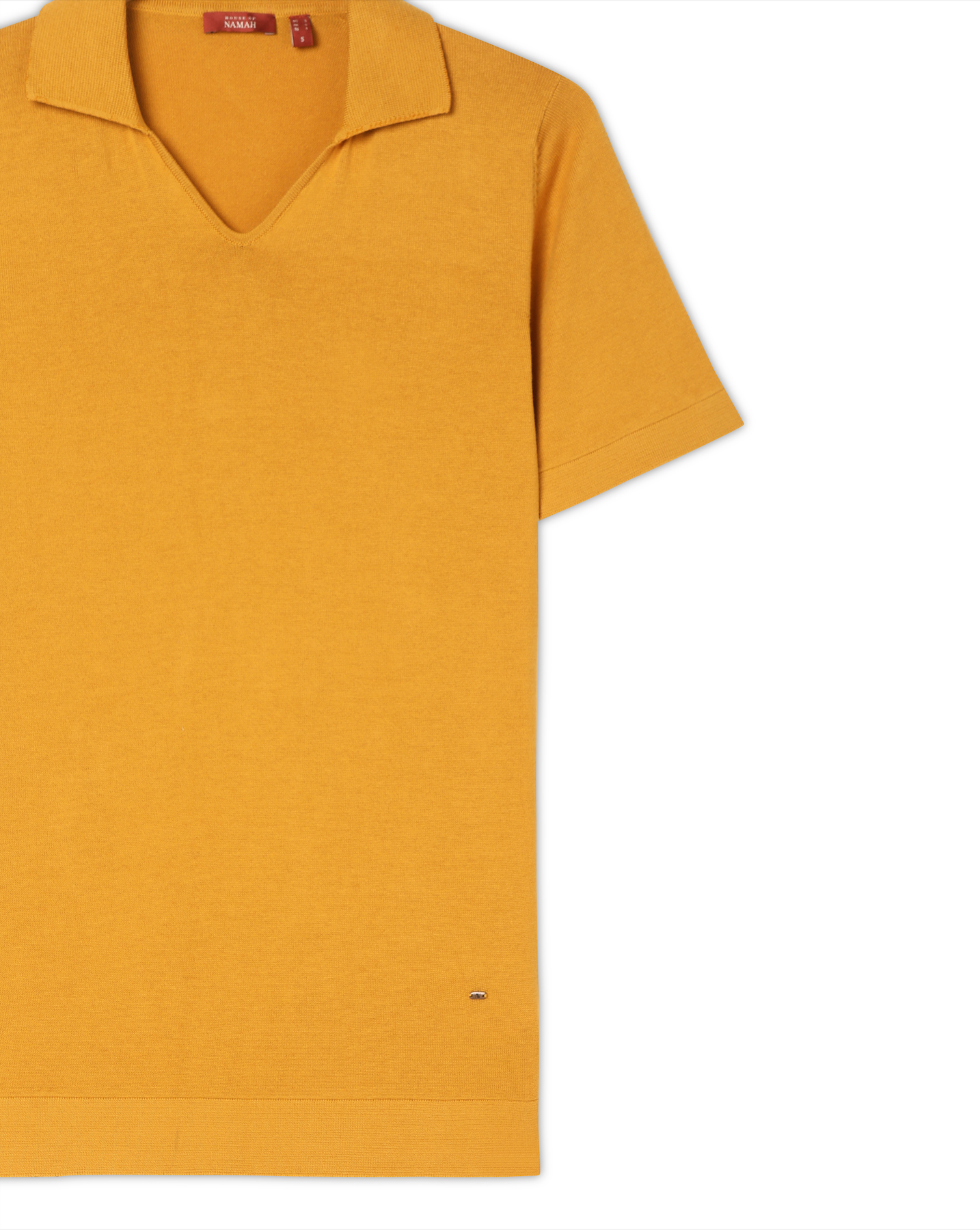 Mustard Piqué U-Polo - 100% Cotton - II