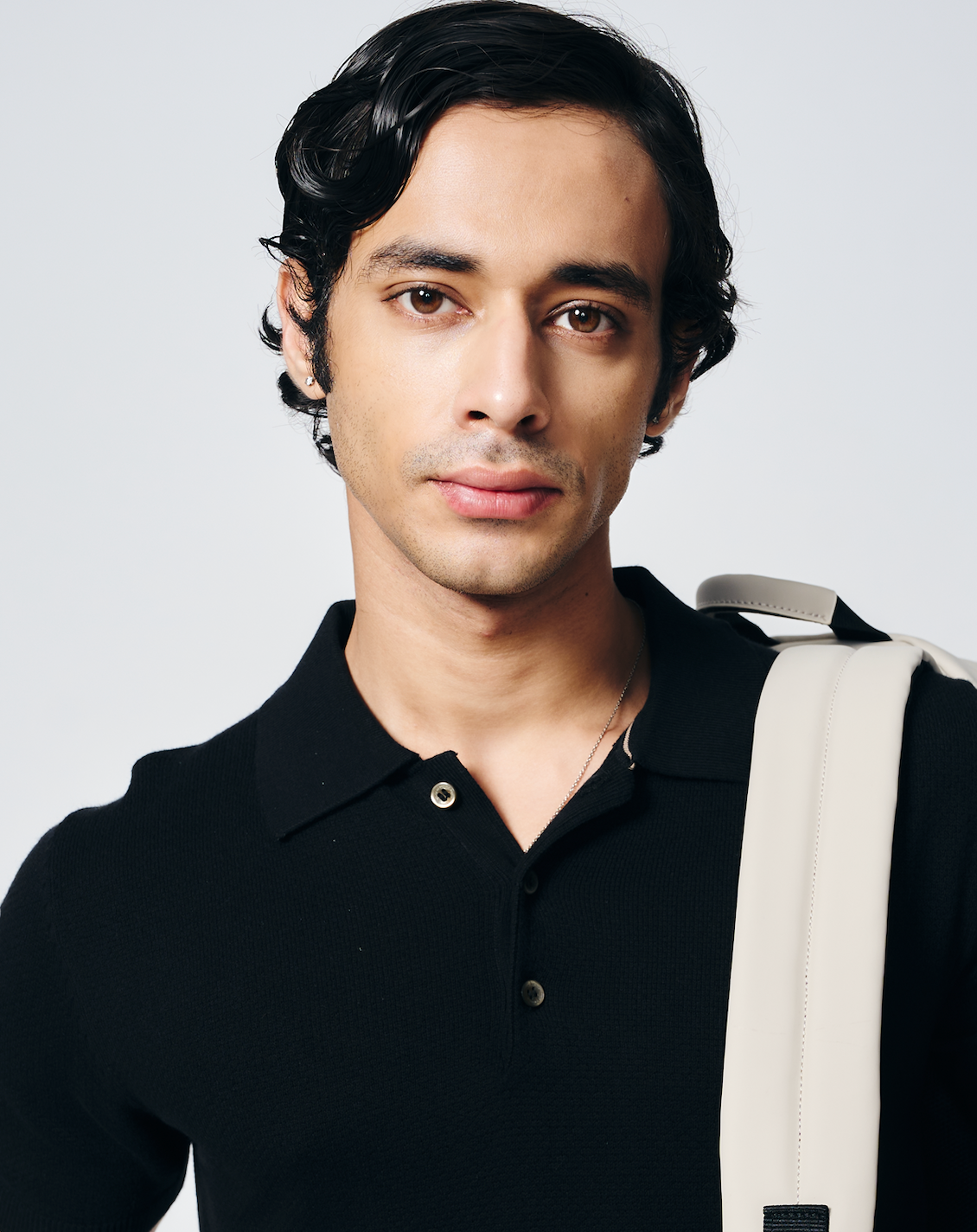 Ink Black Waffle B-Polo - Cotton Bamboo - I