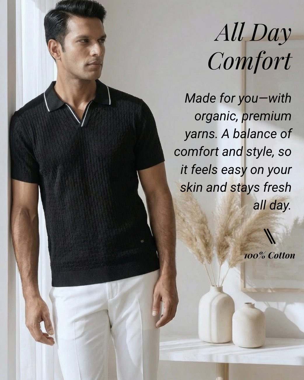 Soft White Piping Basket V-Polo