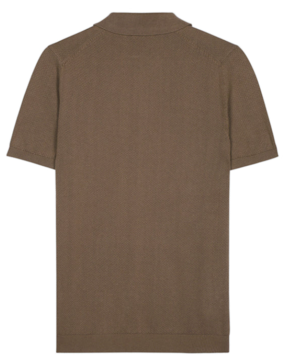 Cocoa Brown Waffle Knit Polo