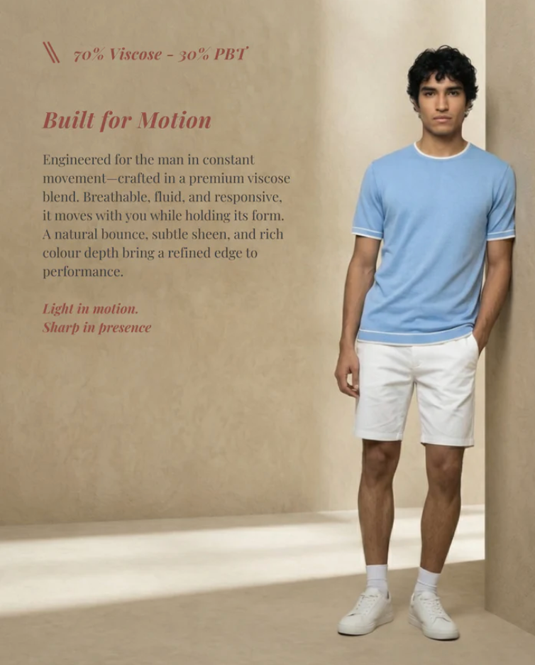 Sky Blue Contrast T-Shirt