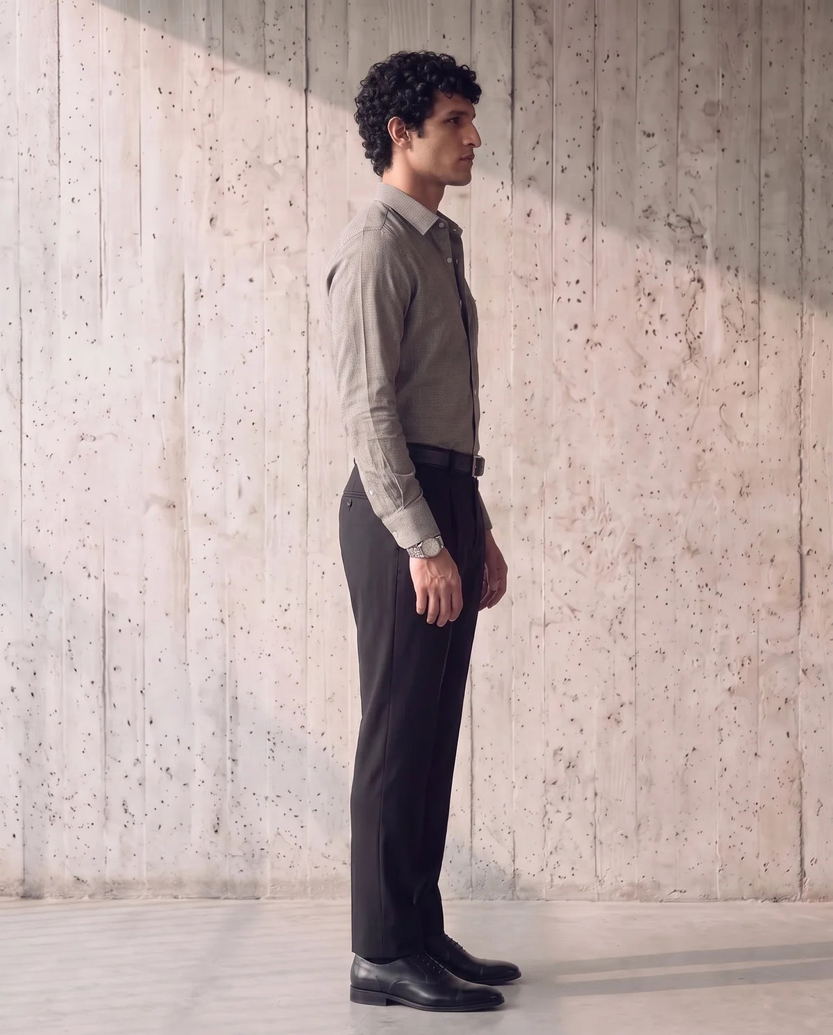 Slate Grey Dobby Weave Shirt