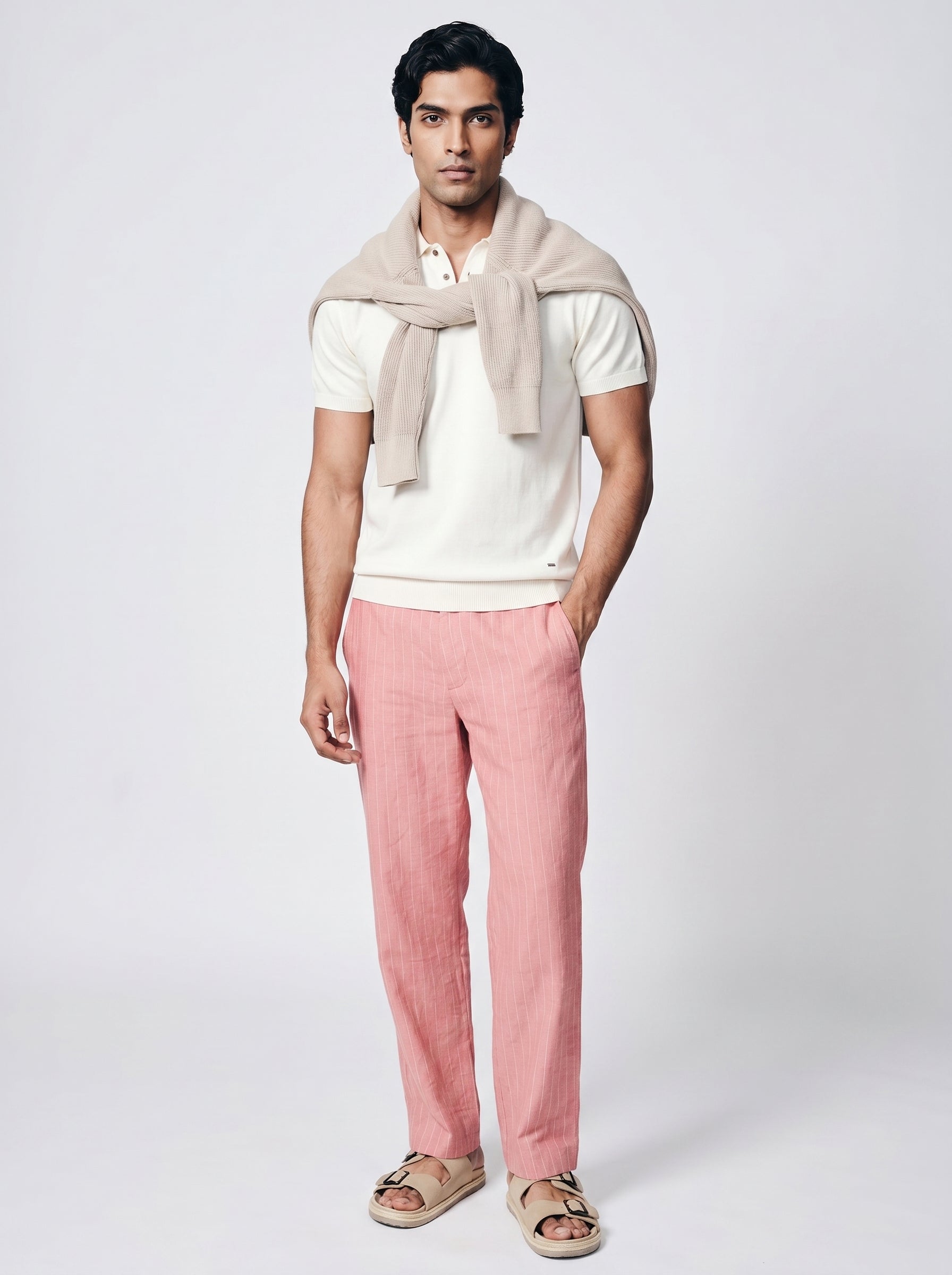 Soft White Cotton-Bamboo Signature Polo