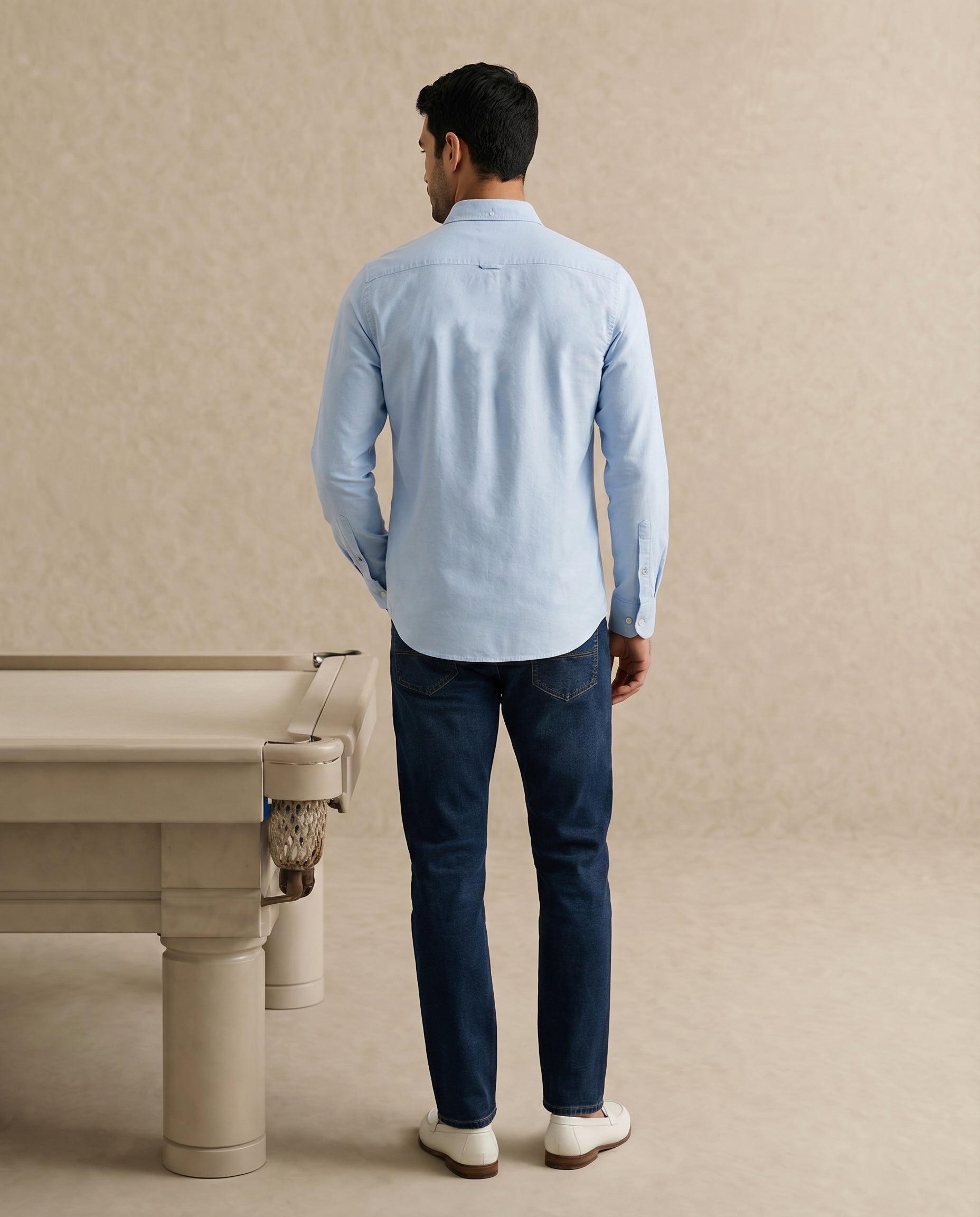Powder Blue Oxford Chambray Shirt