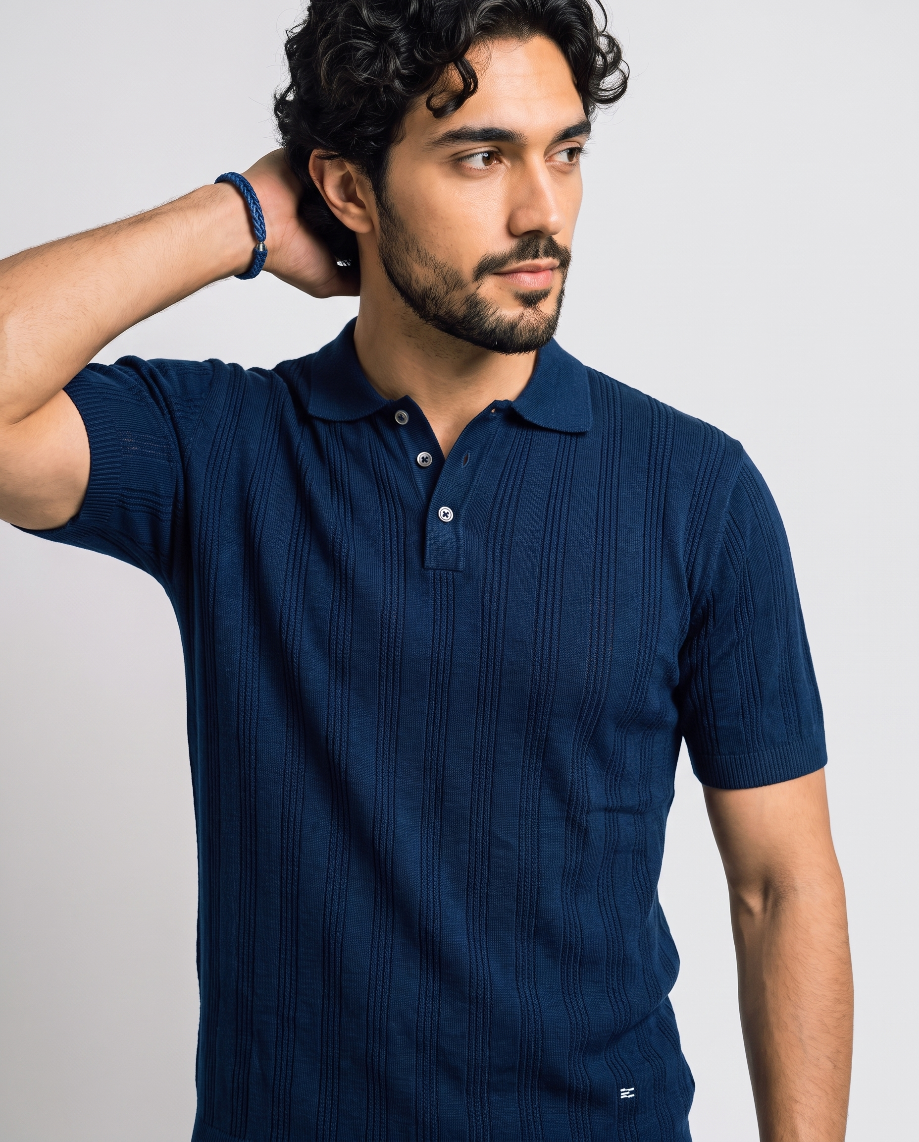 Midnight Blue Linear B-Polo