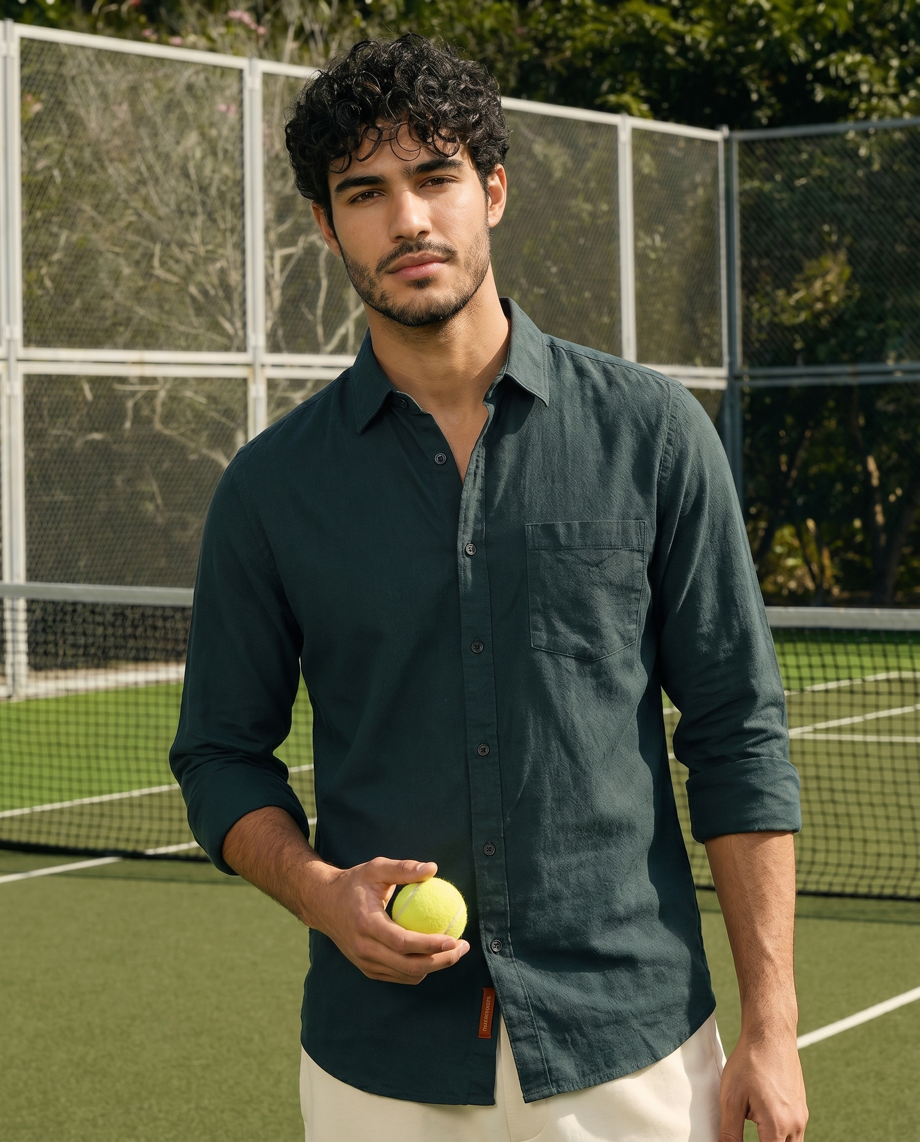 Forest Green Oxford Stretch Shirt