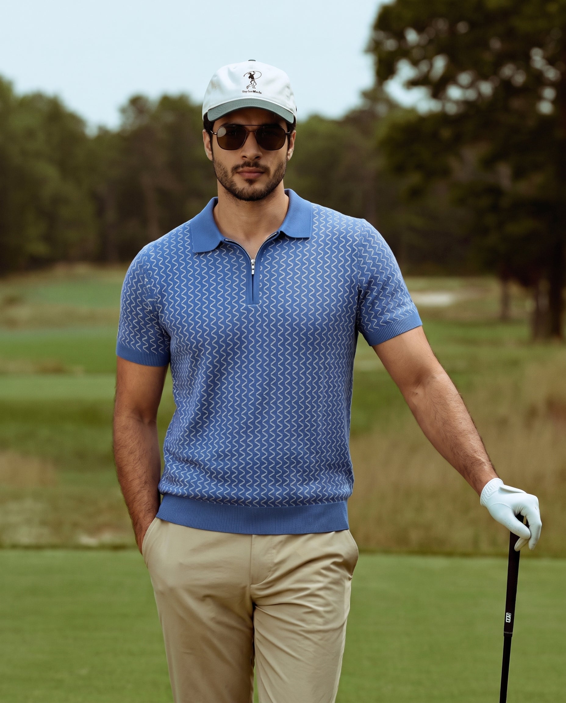 Denim Blue Waveline Z-Polo