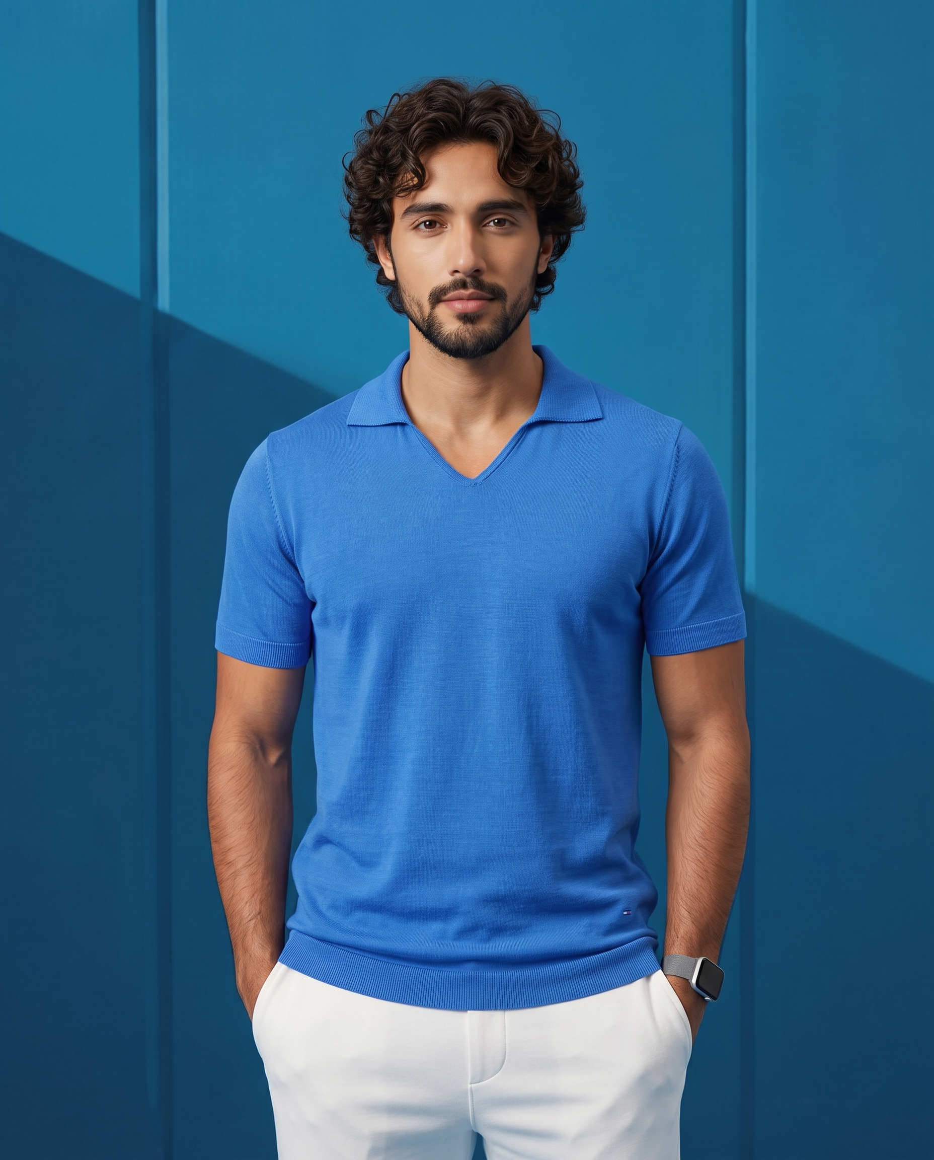 Electric Blue Piqué U-Polo