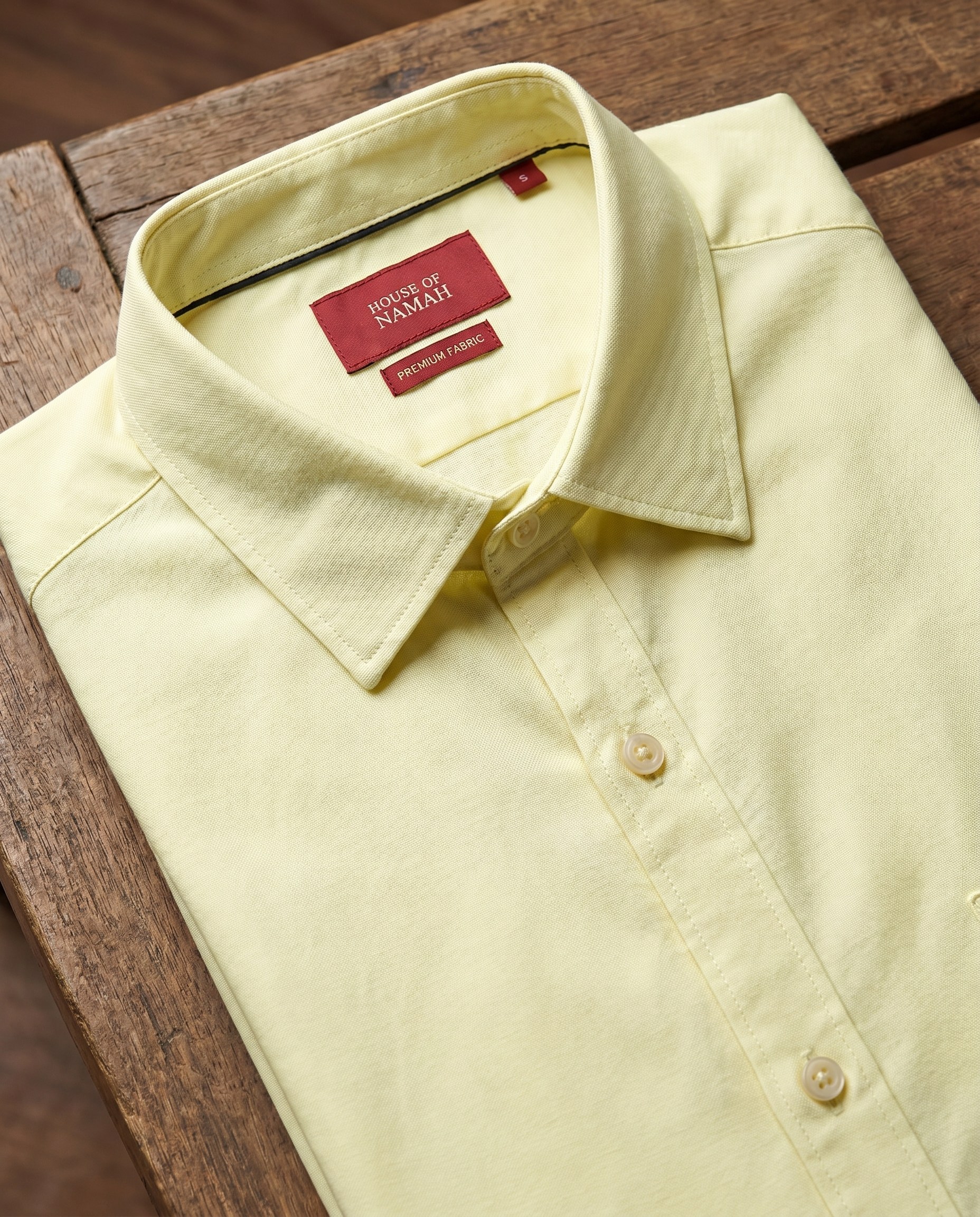 Lemon Yellow 100% Cotton Oxford Chambray Shirt
