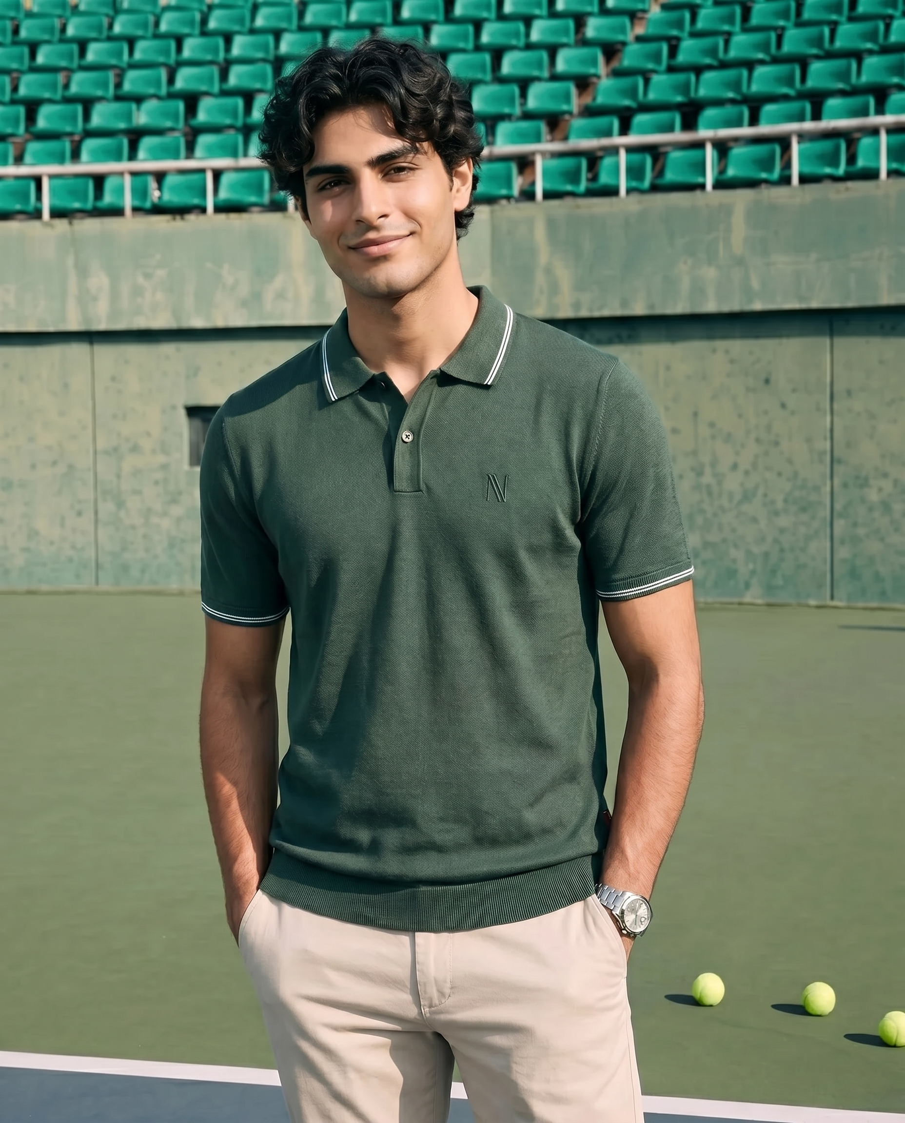 Khaki Green HON "Campus Society" B-Polo
