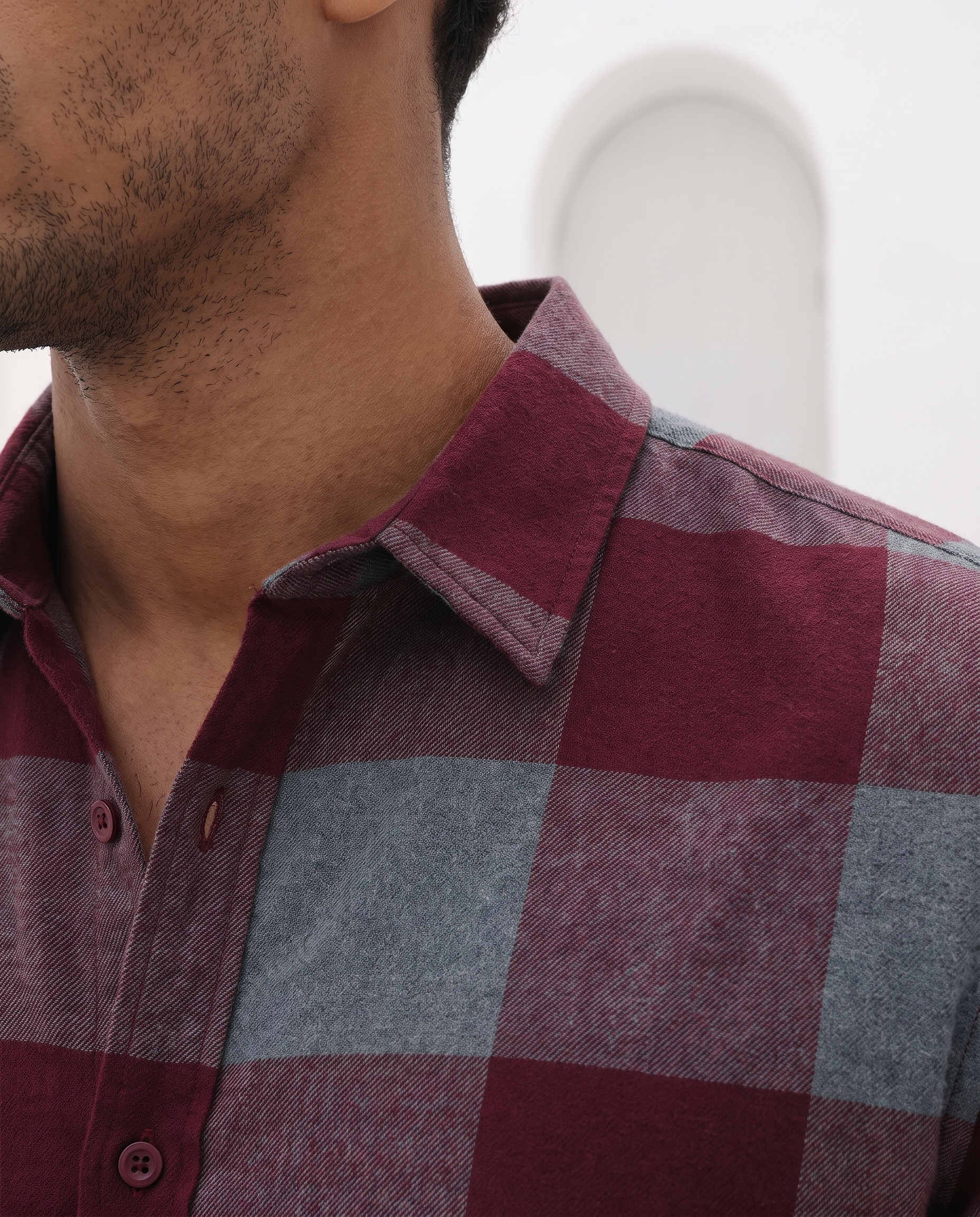 Burgundy Buffalo Check Shirt