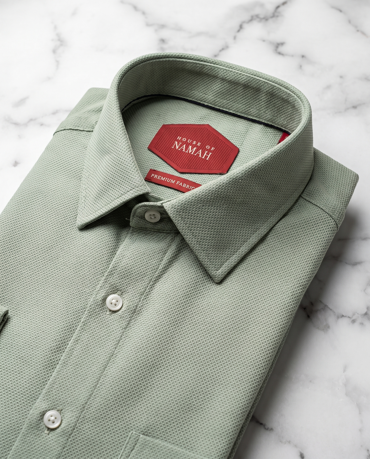 Soft Sage Honeycomb Weave Shirt