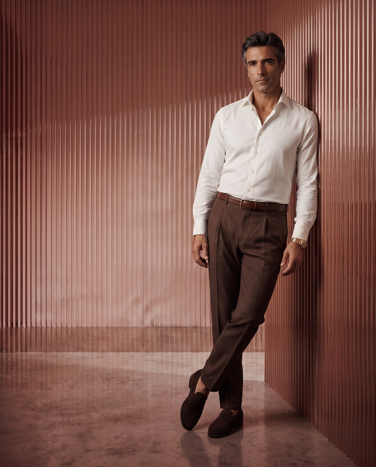 Soft White Honeycomb Weave Shirt
