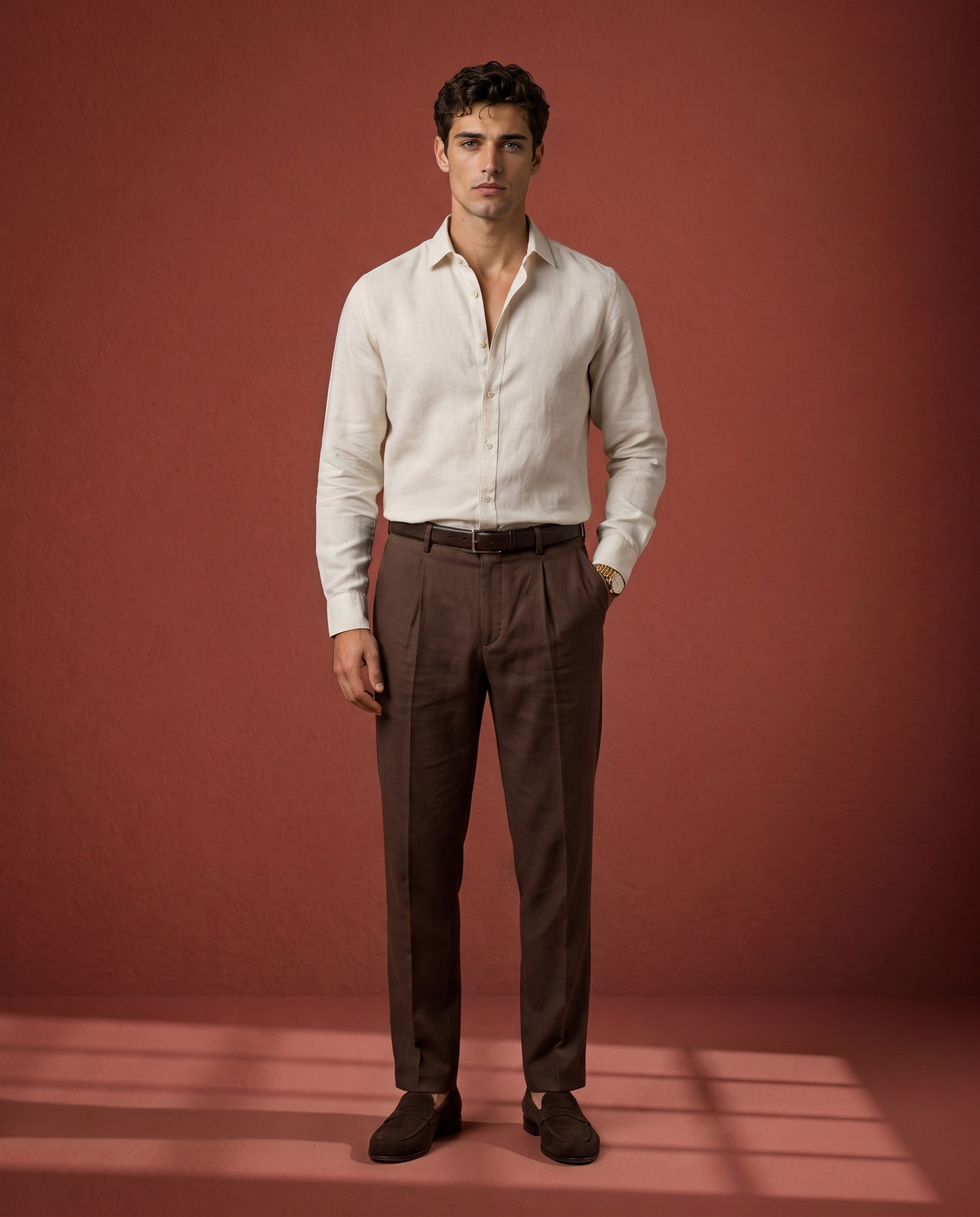 Natural Cosmo Linen Blend Shirt
