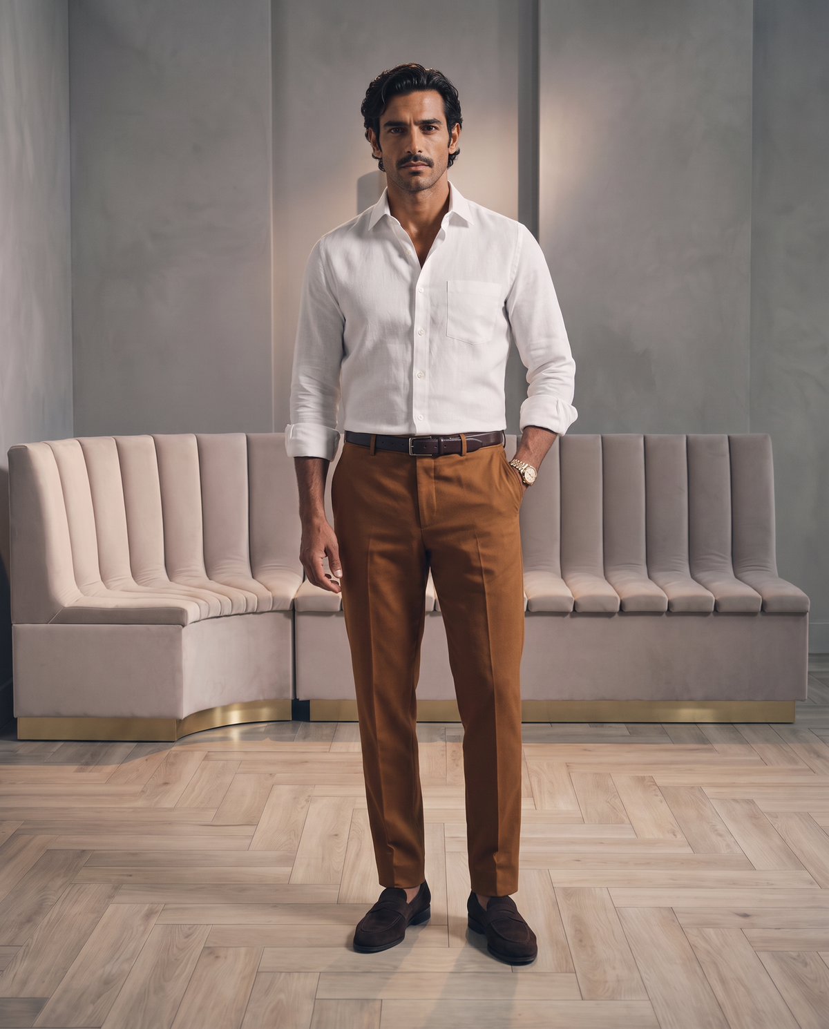 Soft White CEO Linen Blend Shirt