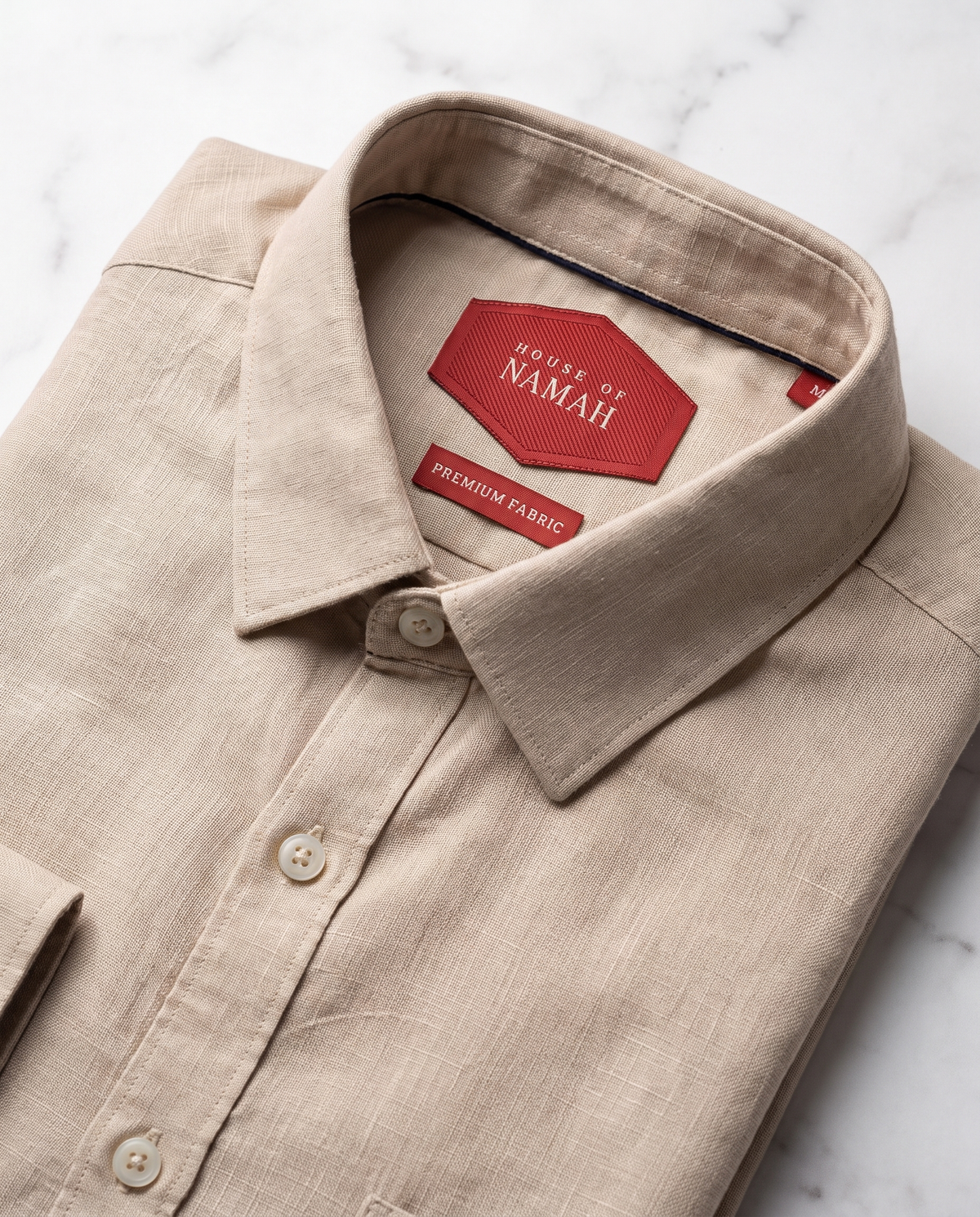 Warm Tan Cosmo Linen Blend Shirt