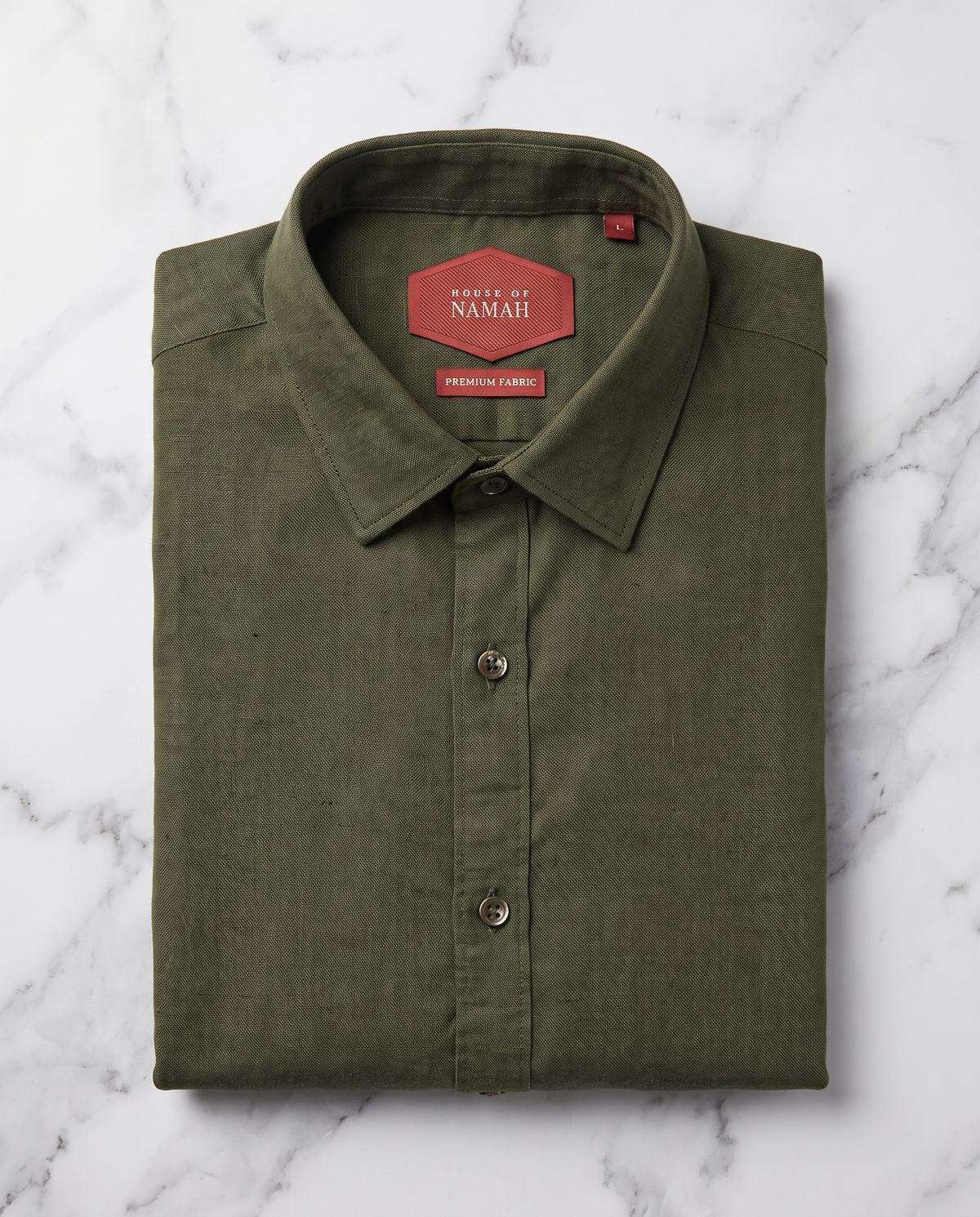 Olive Green Cosmo Linen Blend Shirt